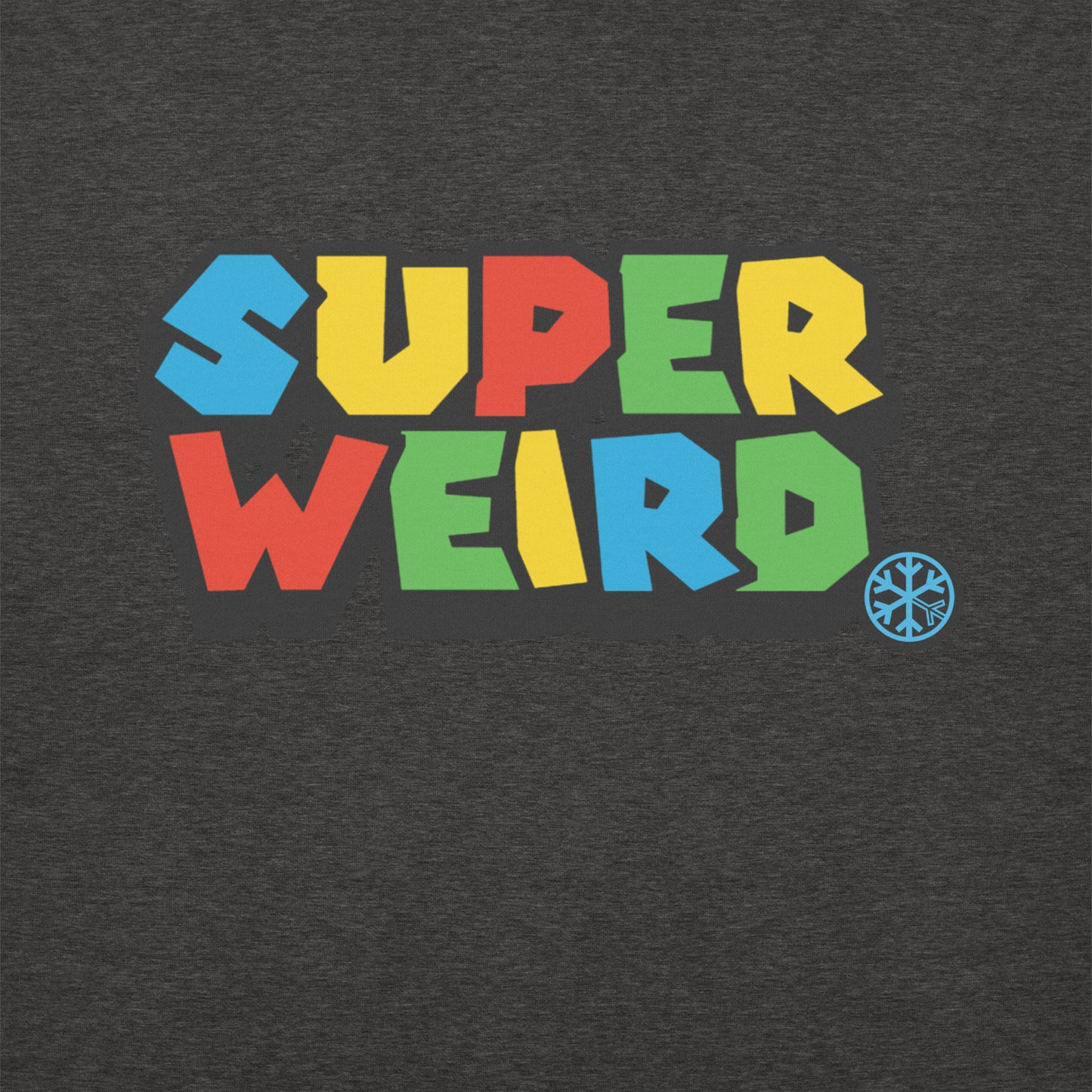 Charcoal Heather-Super Weird Bros Sweatshirt from B.Different Clothing, front graphic, graffiti-inspired streetwear
