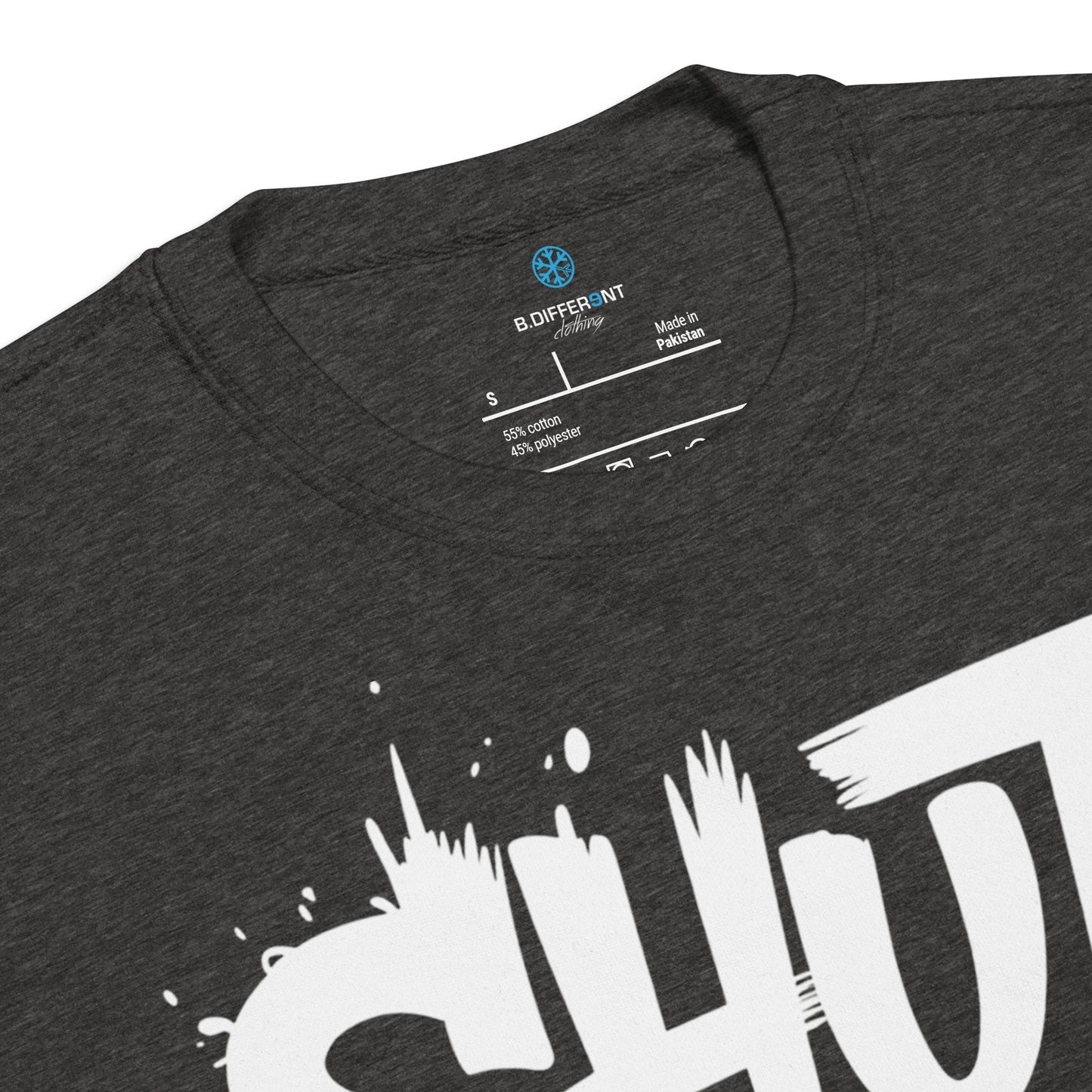 Darkgray-Shut Up and Paint Graffiti Sweatshirt from B.Different Clothing, collar, graffiti-inspired streetwear 