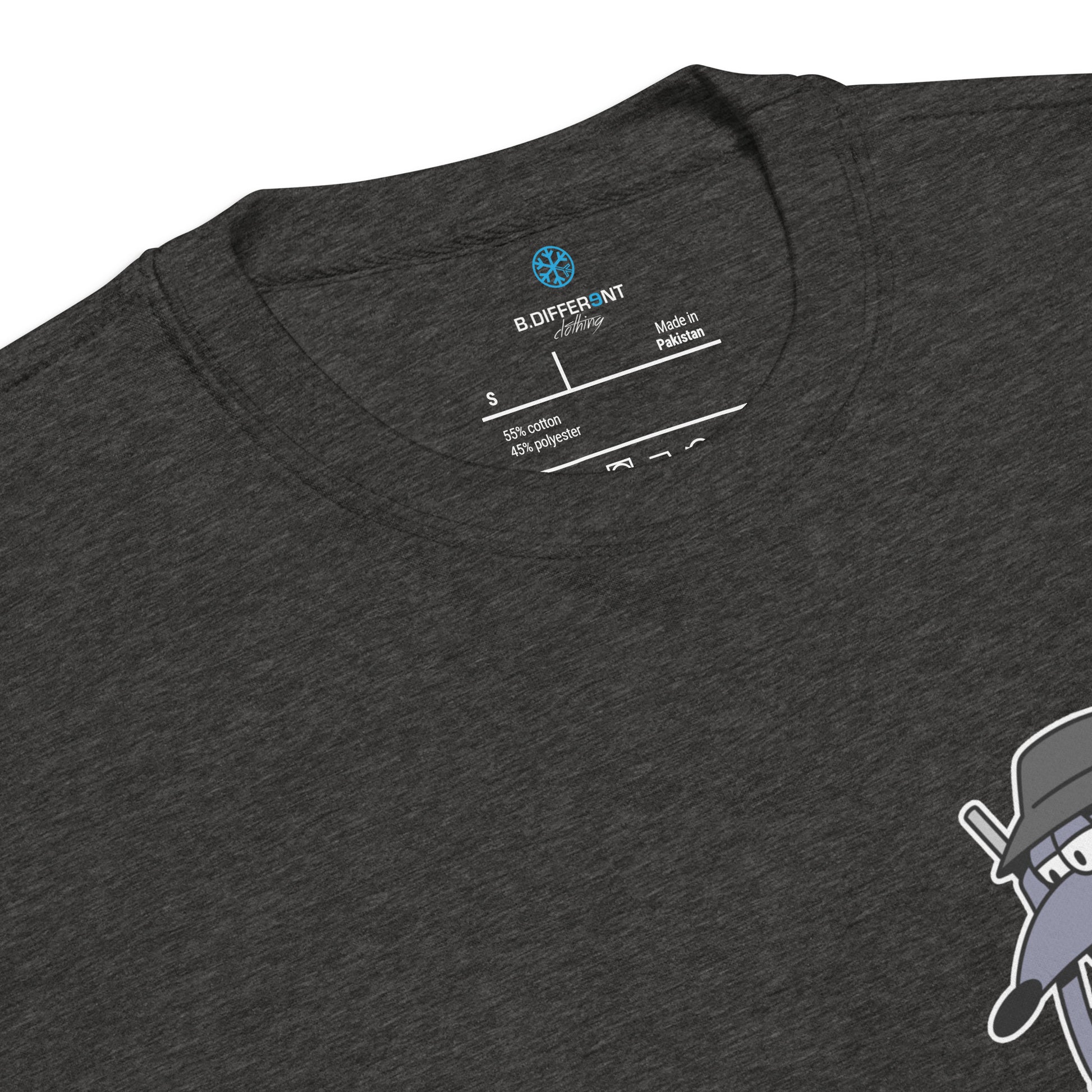 Darkgray-Bad Boy Graffiti Sweatshirt from B.Different Clothing, collar, graffiti-inspired streetwear