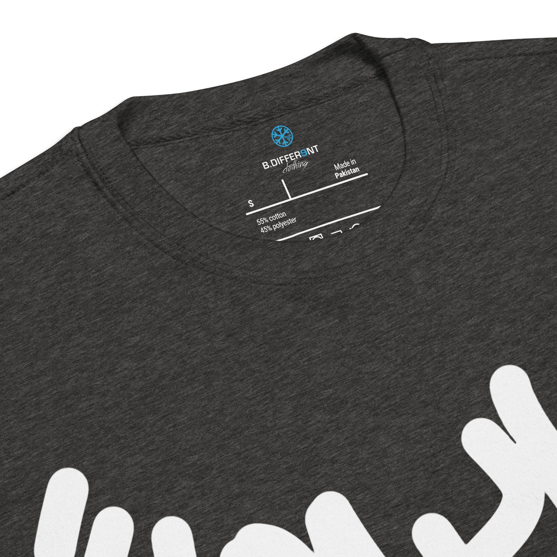 Darkgray-Loner Graffiti Tag Sweatshirt from B.Different Clothing, collar, graffiti-inspired streetwear