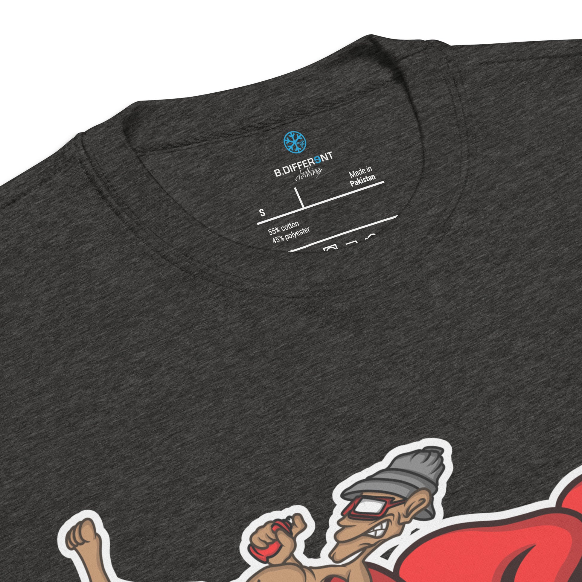 Darkgray-Loner Graffiti Piece Sweatshirt from B.Different Clothing, collar, graffiti-inspired streetwear