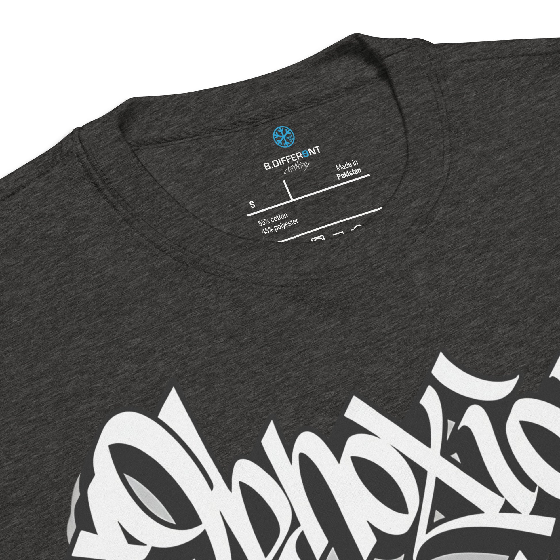 Darkgray-Obnoxious Freak Graffiti Sweatshirt from B.Different Clothing, collar, graffiti-inspired streetwear