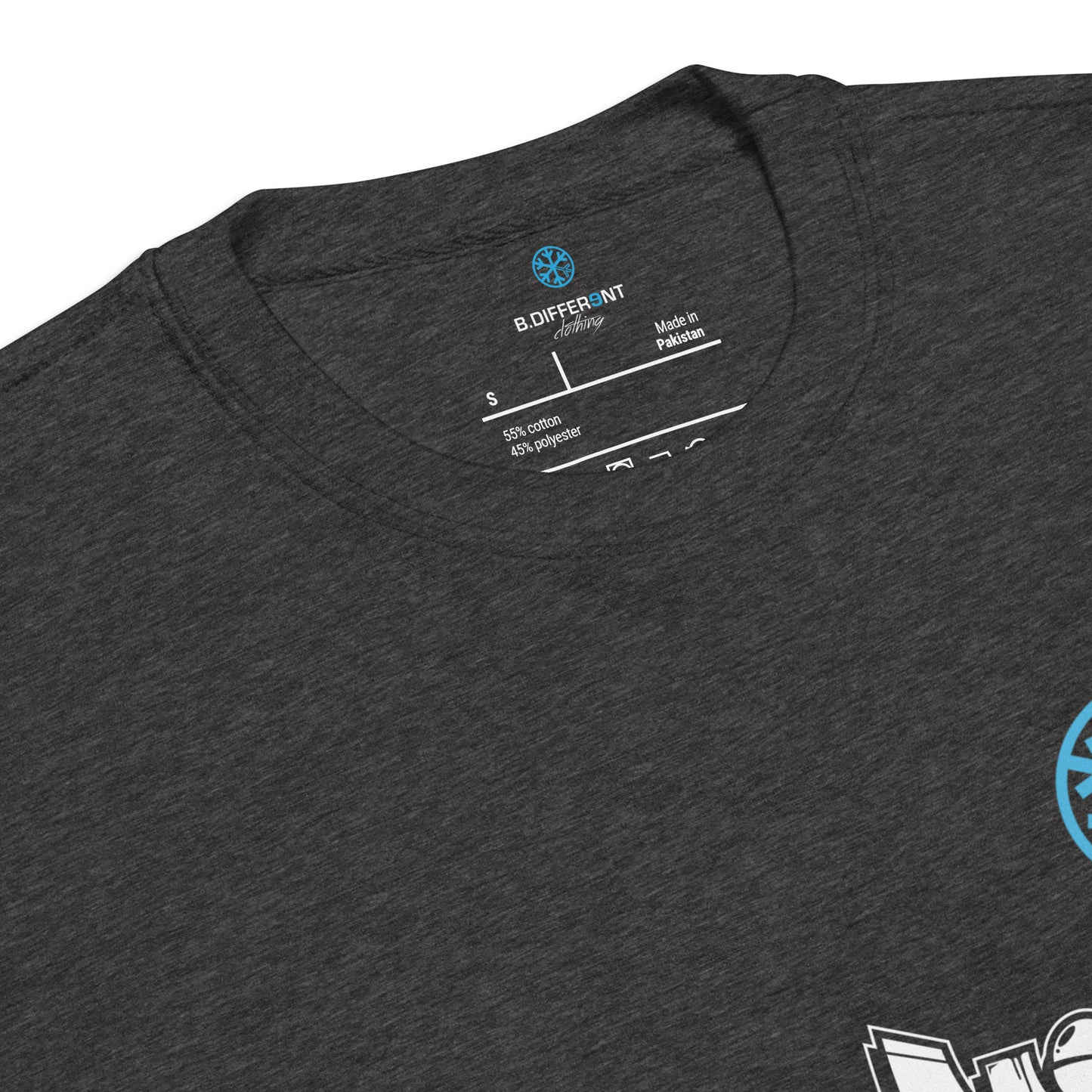 Darkgray-Mission Graffiti Character Sweatshirt from B.Different Clothing, collar, graffiti-inspired streetwear