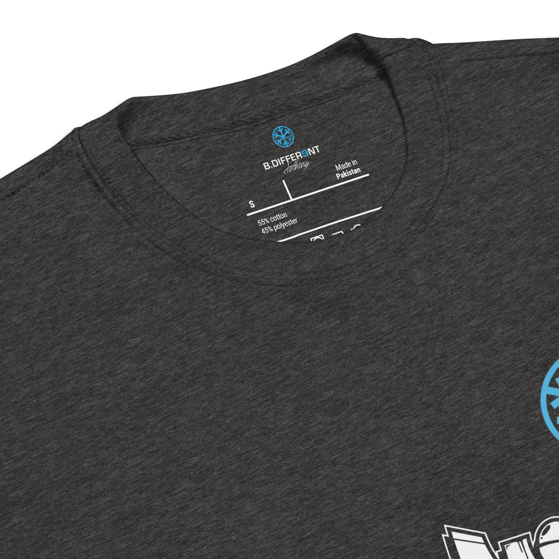 Darkgray-Mission Graffiti Character Sweatshirt from B.Different Clothing, collar, graffiti-inspired streetwear