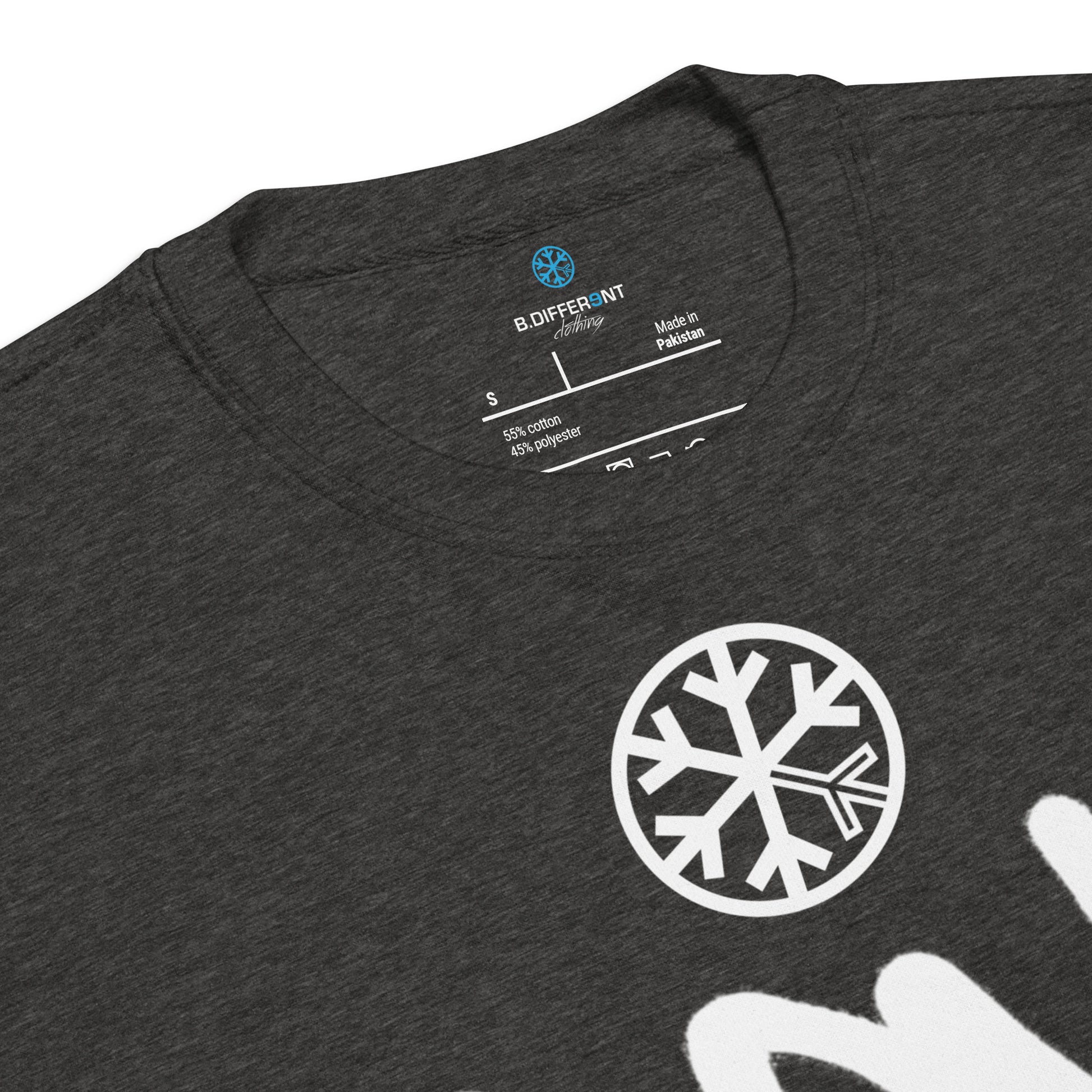 Darkgray-Loony Graffiti Tag Sweatshirt from B.Different Clothing, collar, graffiti-inspired streetwear