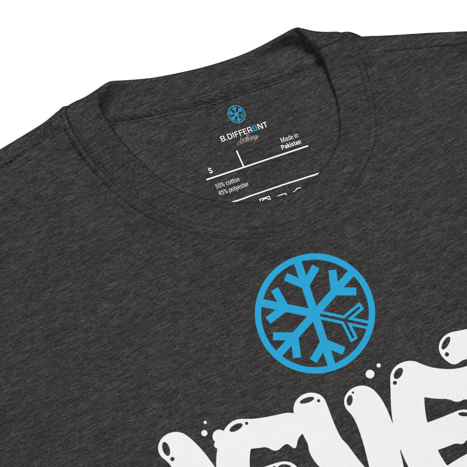 Darkgray-Never Stop Graffiti Piece Sweatshirt from B.Different Clothing, collar, graffiti-inspired streetwear