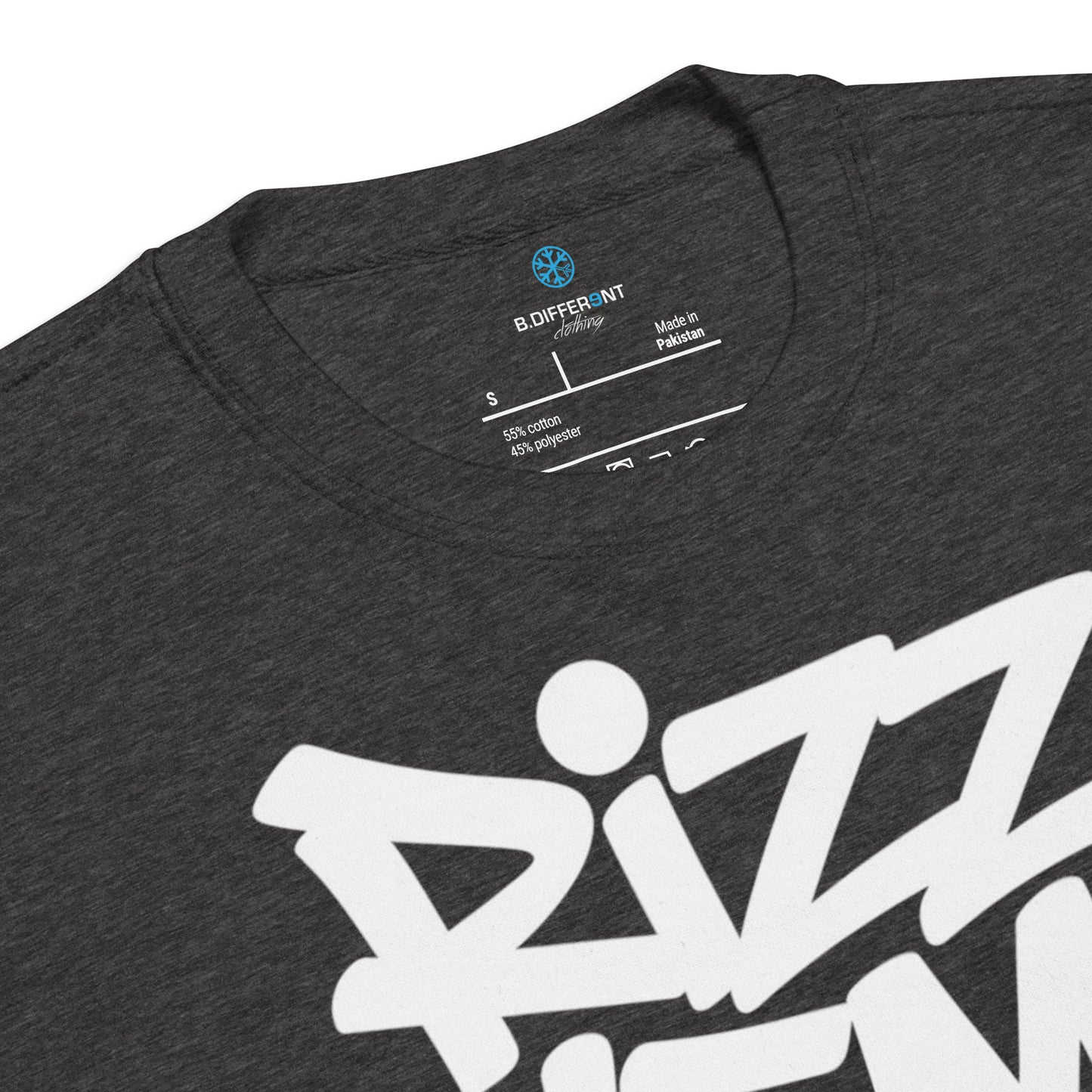 Darkgray-Rizz 'Em With The 'Tism Graffiti Sweatshirt from B.Different Clothing, collar, graffiti-inspired streetwear