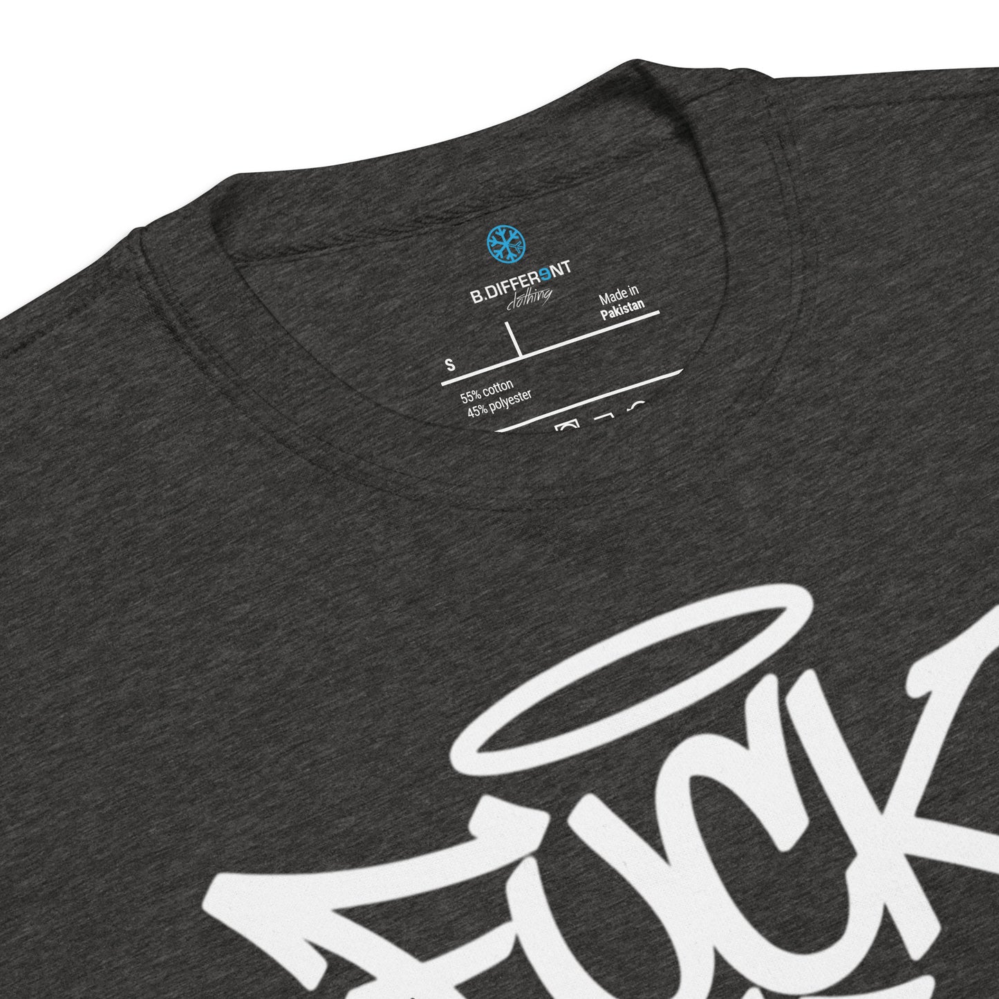 Darkgray-Fuck The Vandal Squad Graffiti Sweatshirt from B.Different Clothing, collar, graffiti-inspired streetwear