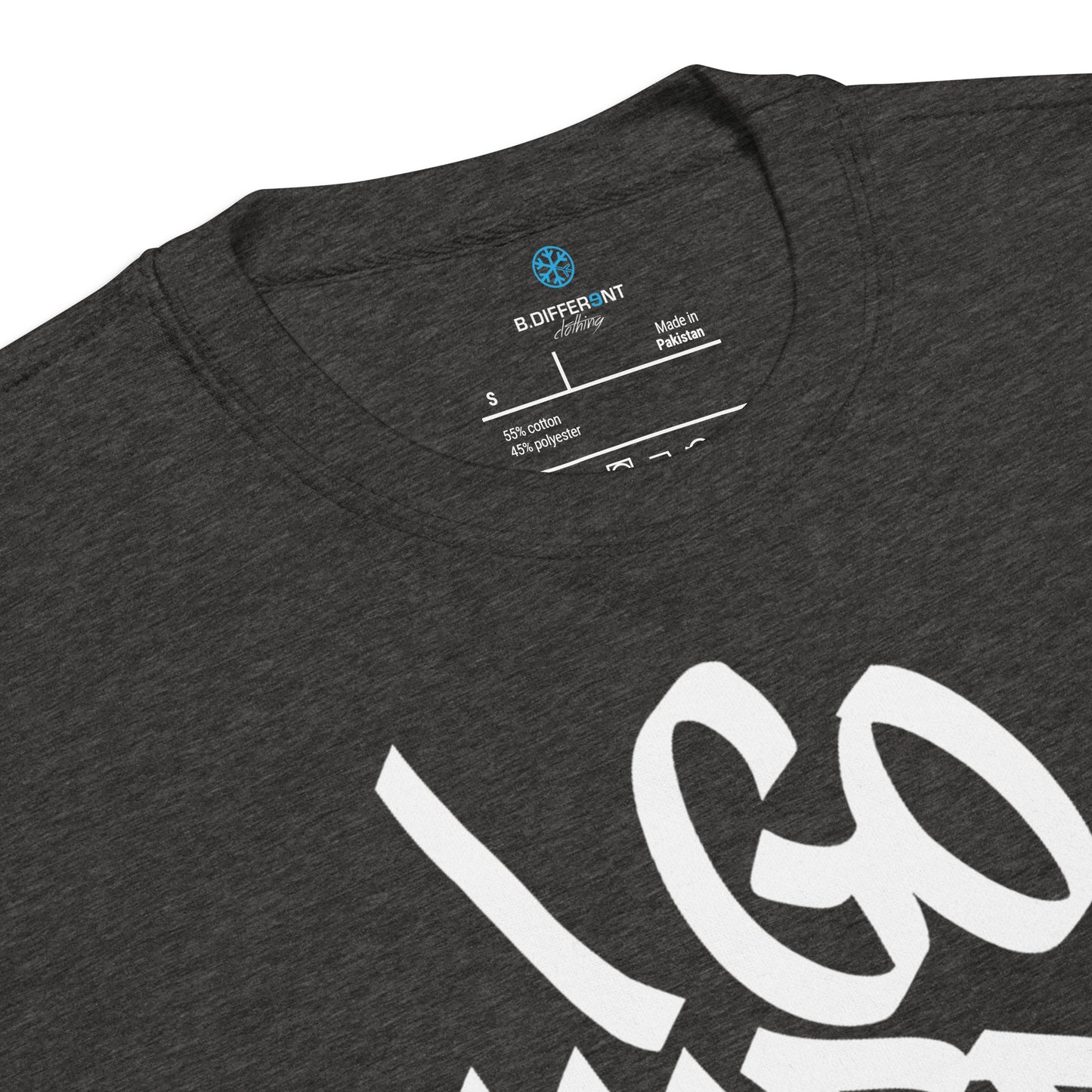 Darkgray-I Go Hard With My Paint Graffiti Sweatshirt from B.Different Clothing, collar, graffiti-inspired streetwear