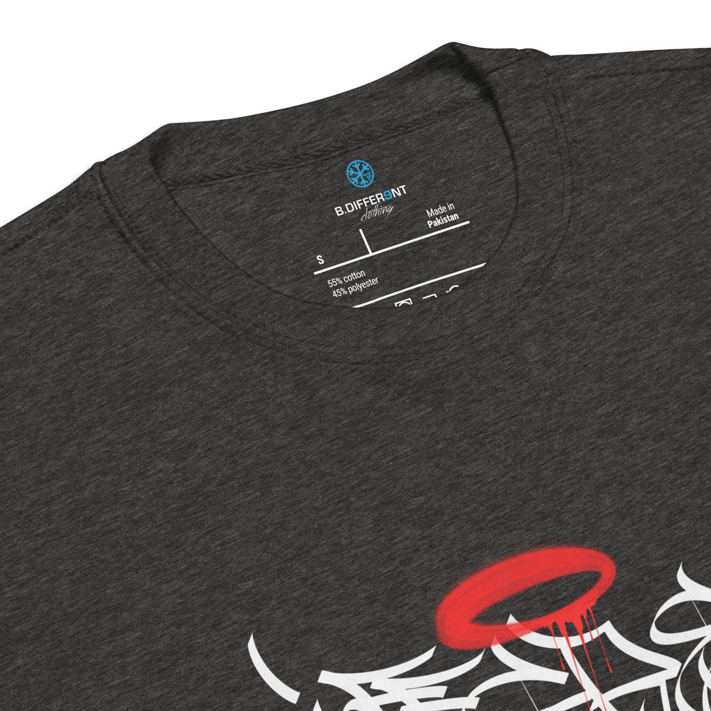 Darkgray-Caos One Collab Graffiti Sweatshirt from B.Different Clothing, collar, graffiti-inspired streetwear