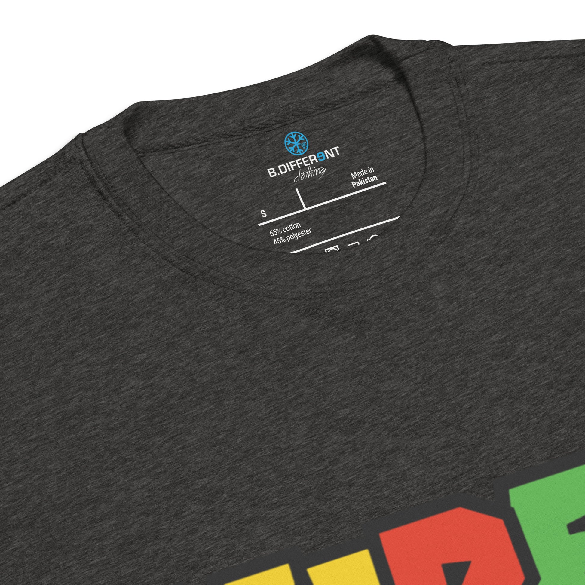 Charcoal Heather-Super Weird Bros Sweatshirt from B.Different Clothing, collar, graffiti-inspired streetwear