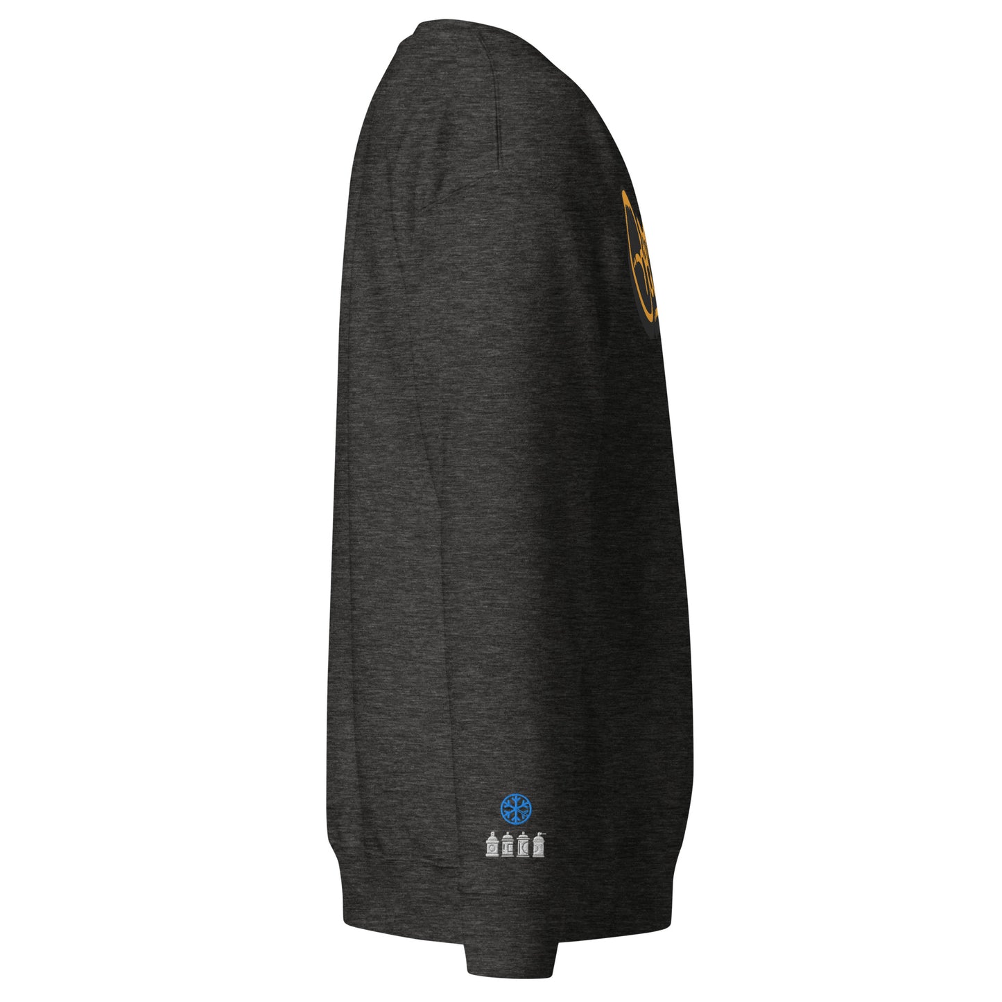 Darkgray-Get Down Graffiti Tag Sweatshirt from B.Different Clothing, side view, graffiti-inspired streetwear