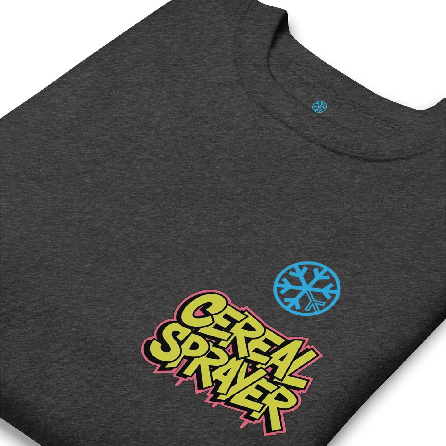 detail of Cereal Sprayer Graffiti sweatshirt dark gray B.Different Clothing graffiti street art inspired streetwear brand