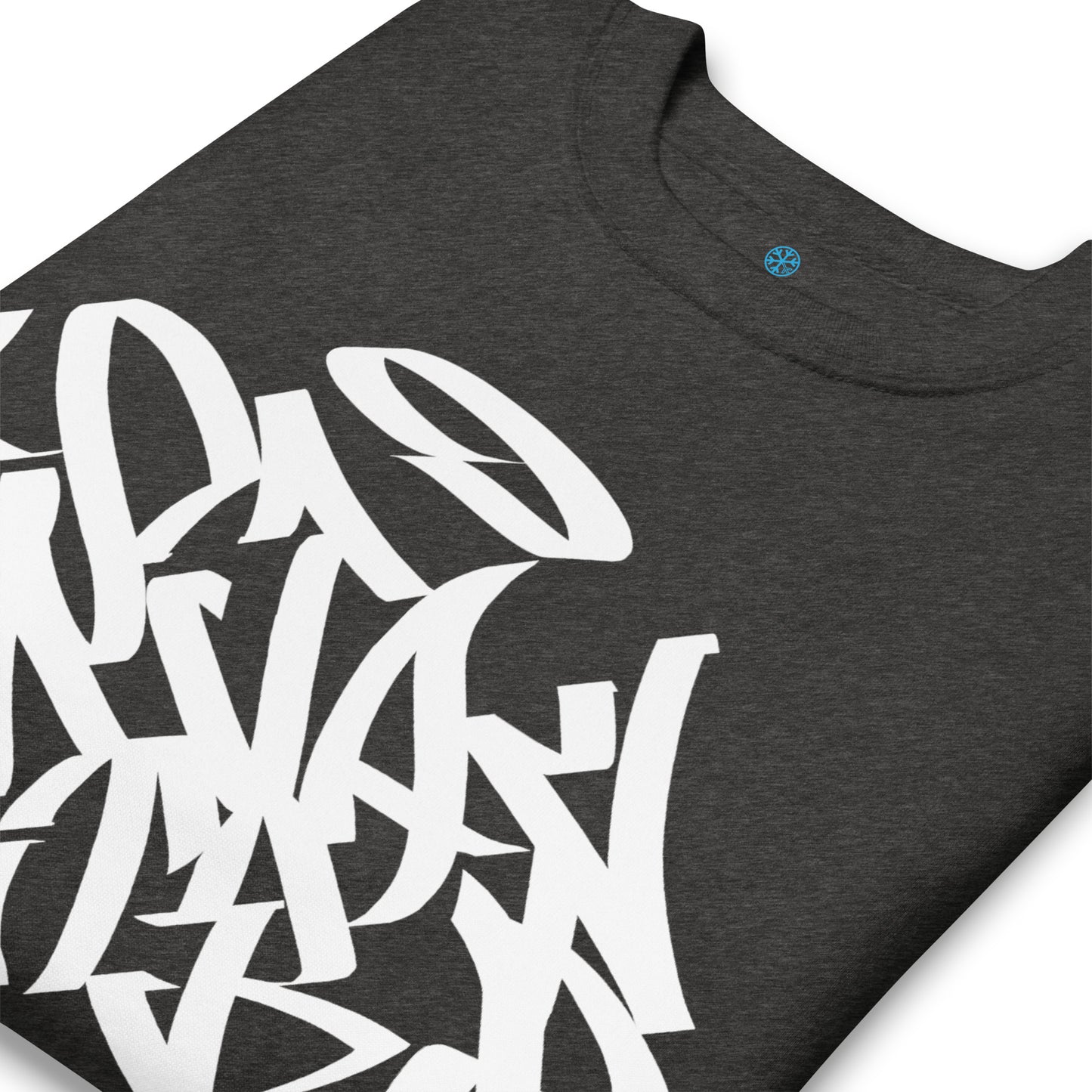Darkgray-Stay Weird Graffiti Tag Sweatshirt from B.Different Clothing, detail, graffiti-inspired streetwear