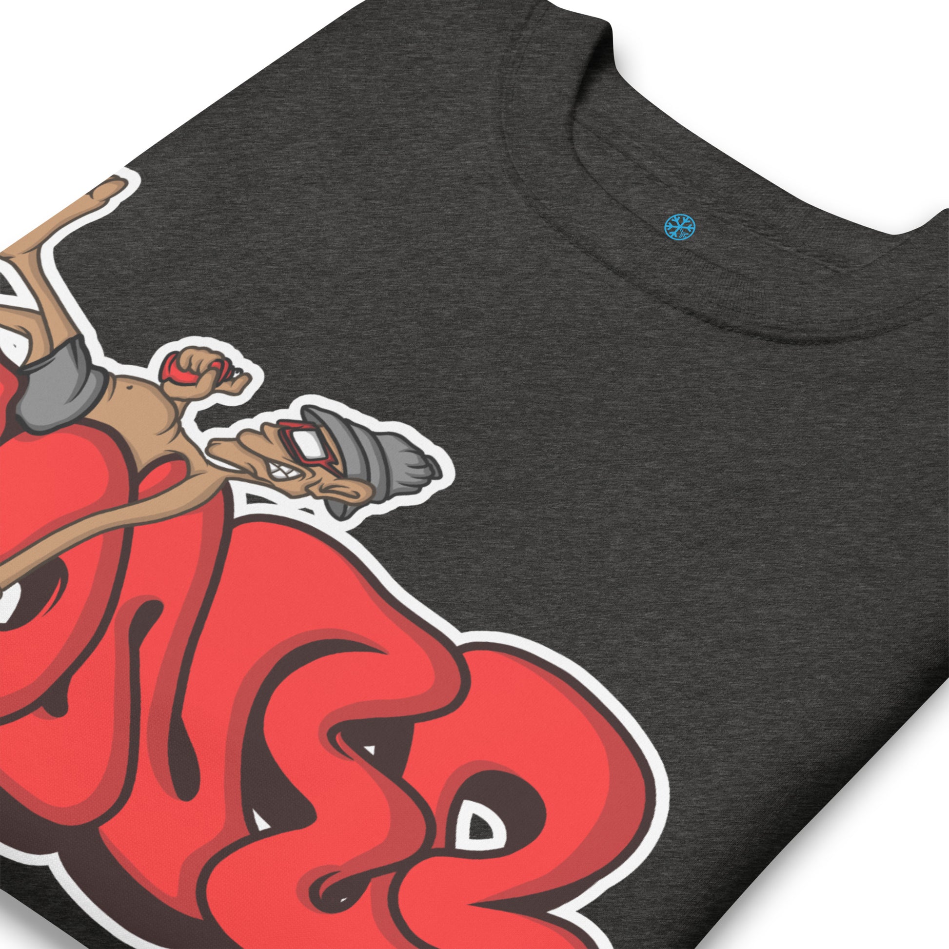 Darkgray-Loner Graffiti Piece Sweatshirt from B.Different Clothing, detail, graffiti-inspired streetwear