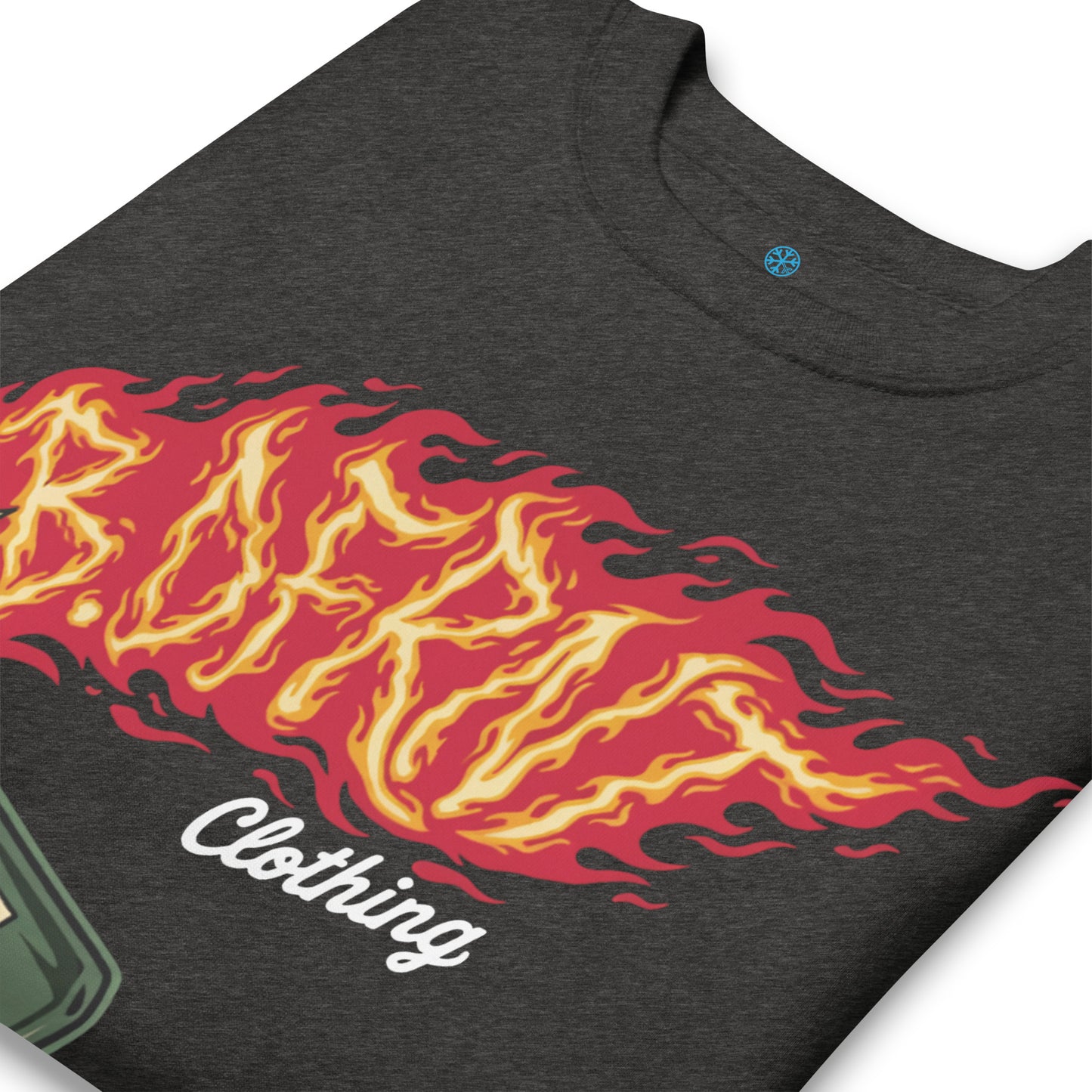 Darkgray-Molotov Graffiti Sweatshirt from B.Different Clothing, detail, graffiti-inspired streetwear