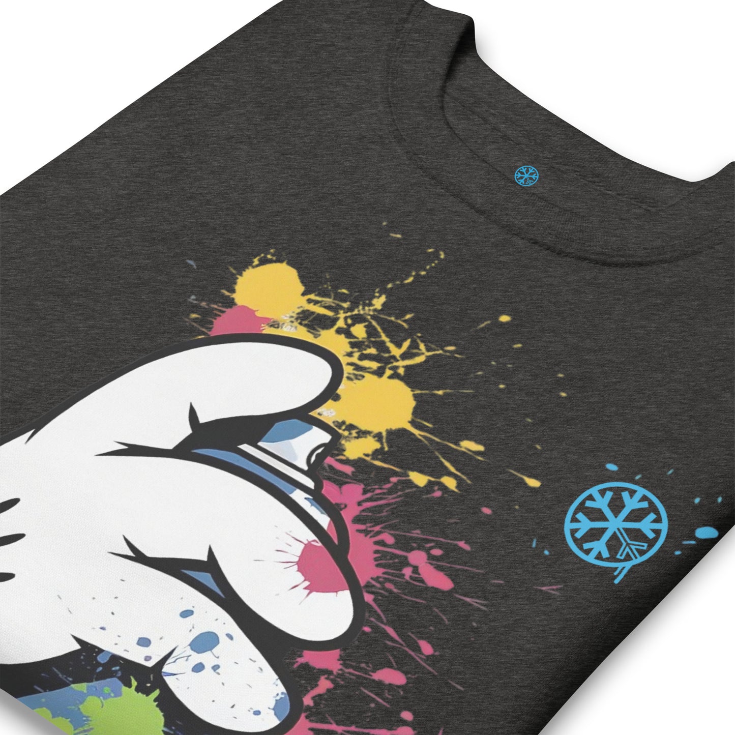 Darkgray-Hand Spray Can Graffiti Sweatshirt from B.Different Clothing, detail, graffiti-inspired streetwear