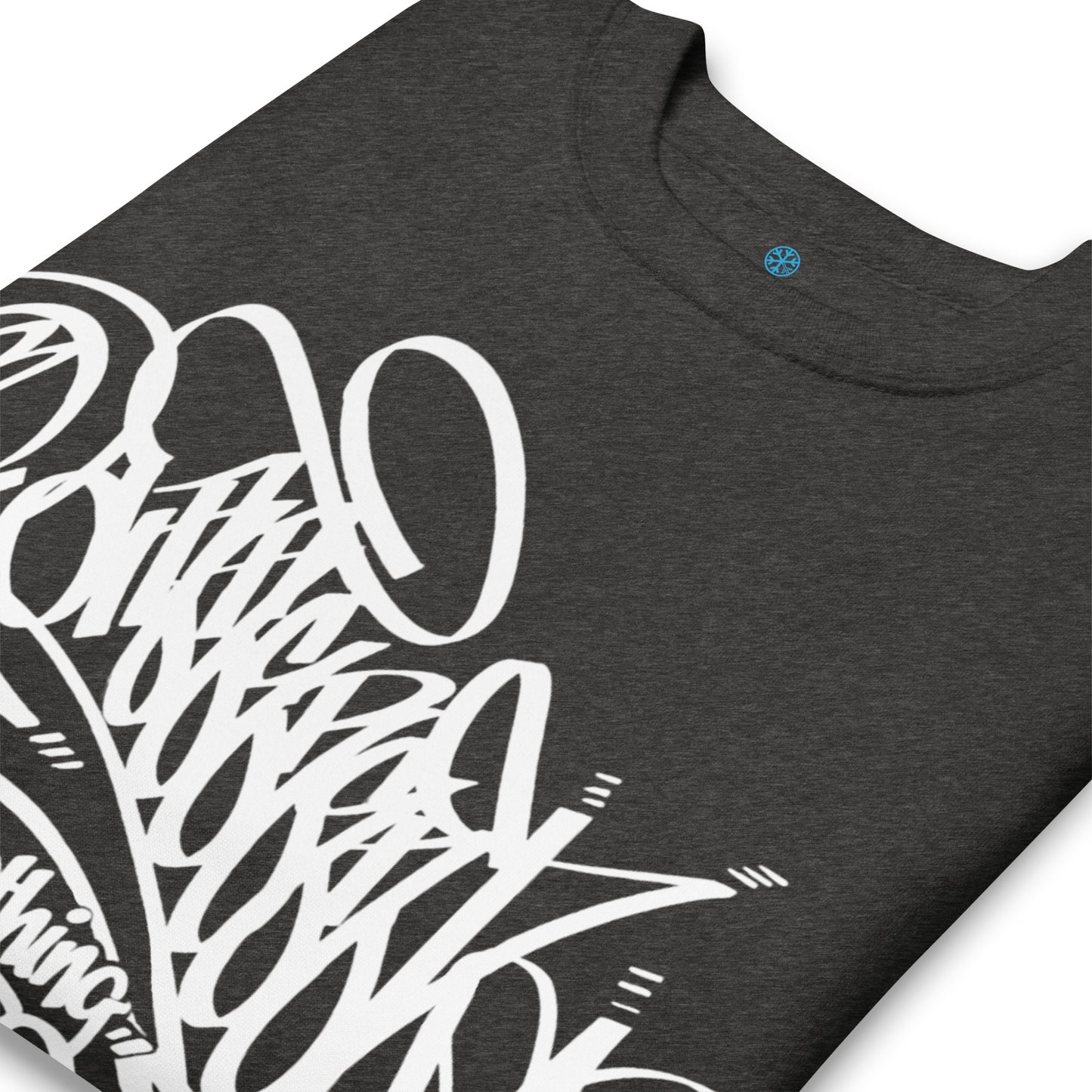 Darkgray-B.Different Clothing Graffiti Tag Sweatshirt from B.Different Clothing, detail, graffiti-inspired streetwear