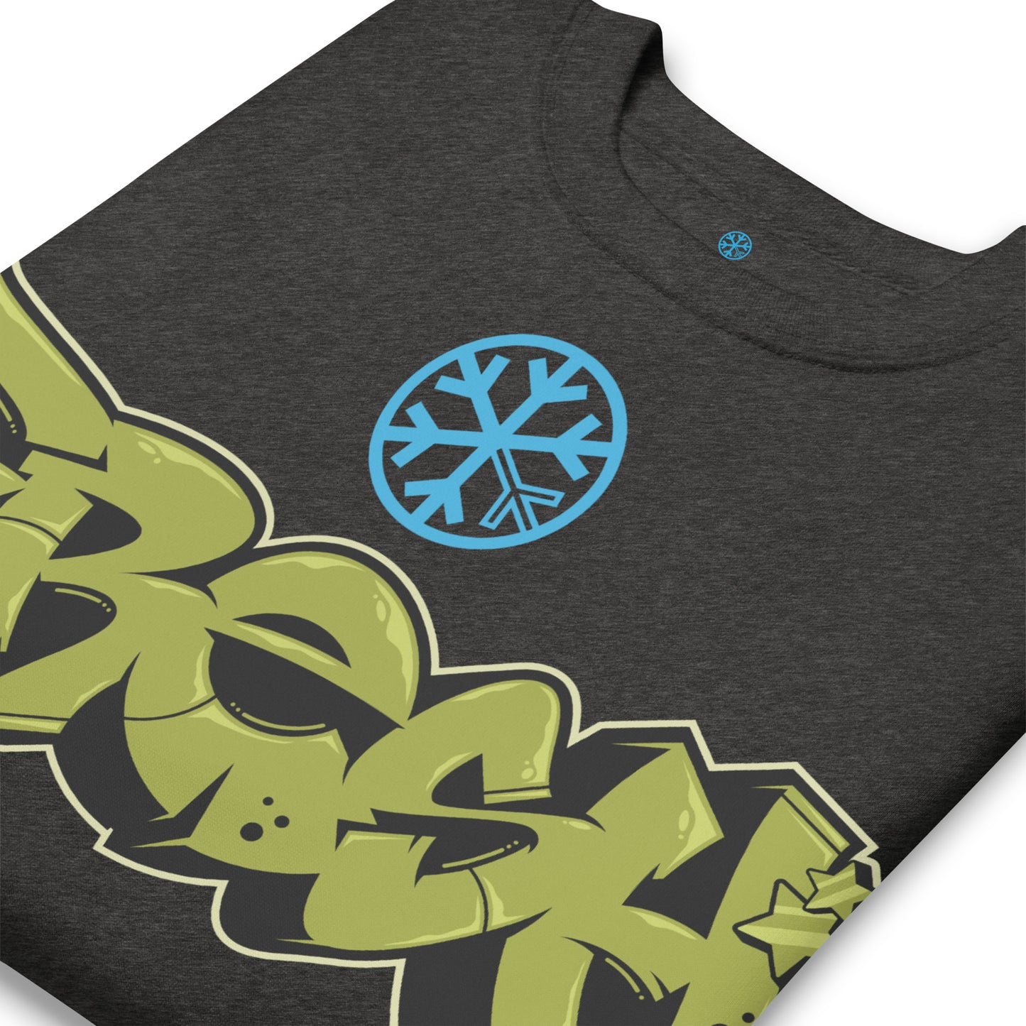 Darkgray-Fresh Graffiti Piece Sweatshirt from B.Different Clothing, detail, graffiti-inspired streetwear