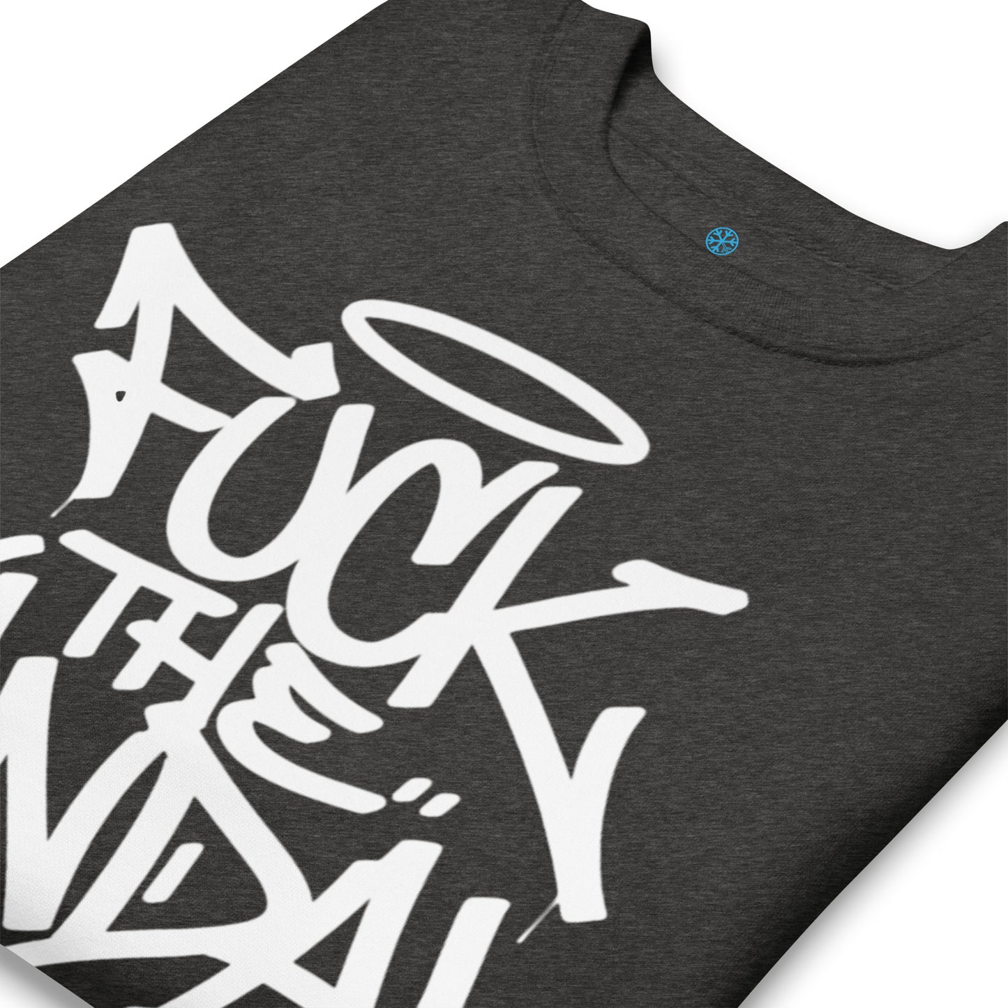 Darkgray-Fuck The Vandal Squad Graffiti Sweatshirt from B.Different Clothing, detail, graffiti-inspired streetwear