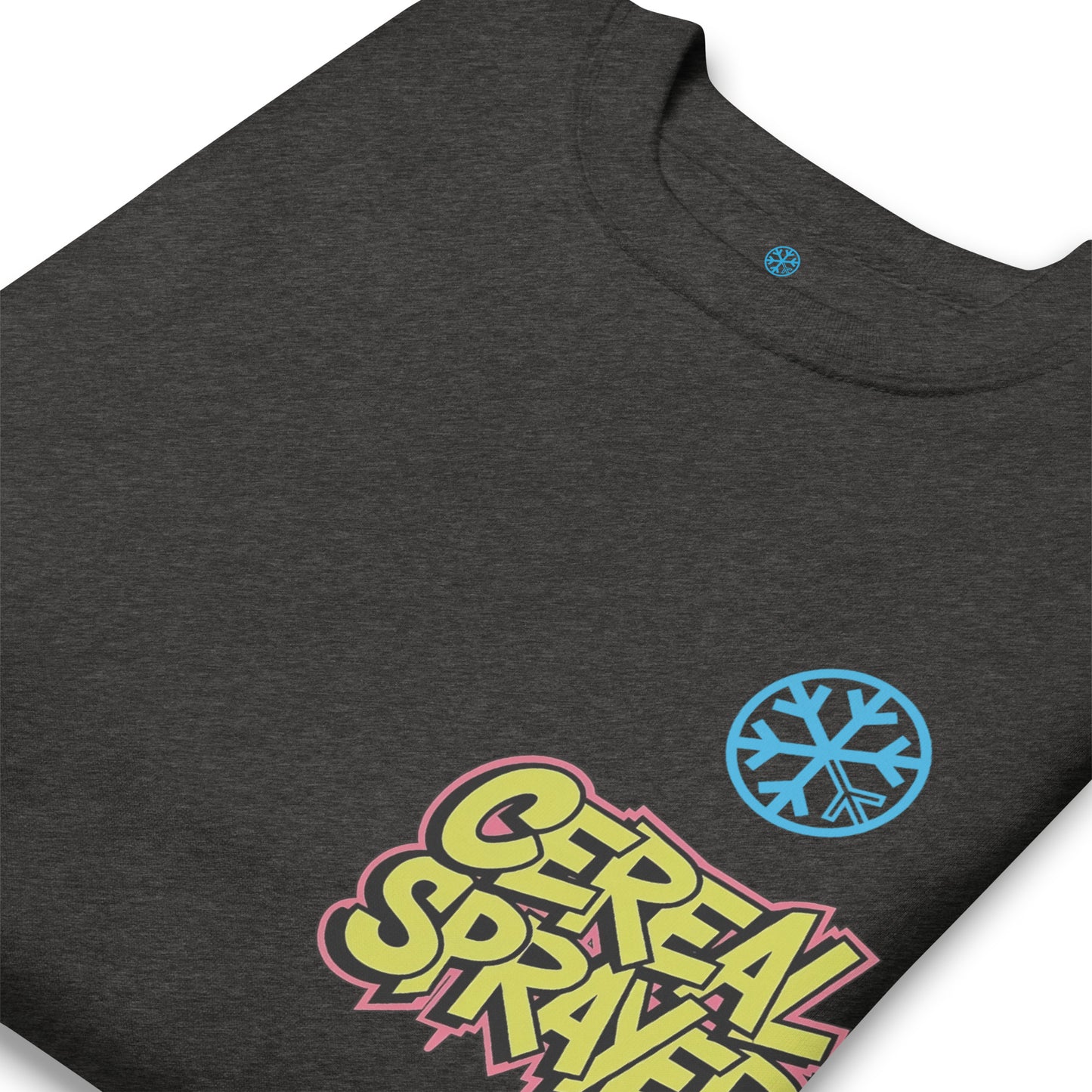 Darkgray-Cereal Sprayer Graffiti Sweatshirt from B.Different Clothing, detail, graffiti-inspired streetwear
