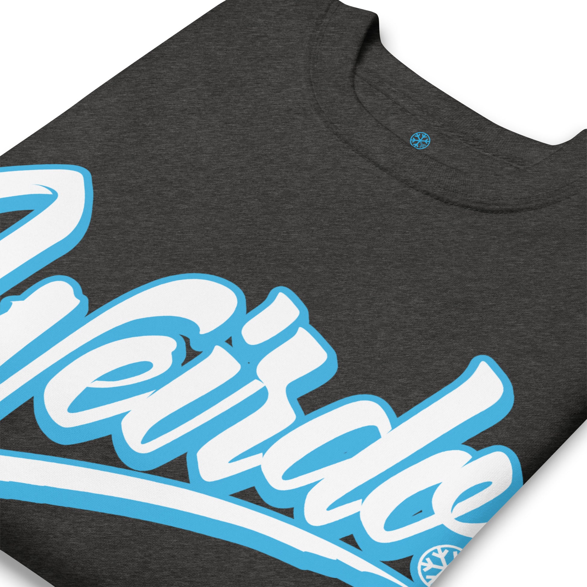 Charcoal Heather-Weirdo Sweatshirt from B.Different Clothing, detail, graffiti-inspired streetwear