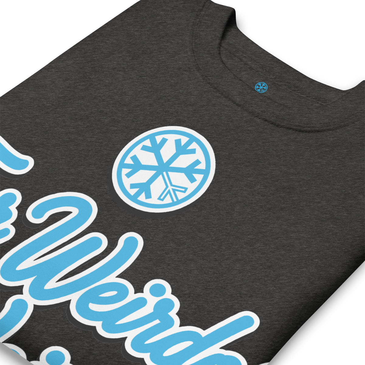 Charcoal Heather-For Weirdos by Weirdos Sweatshirt from B.Different Clothing, detail, graffiti-inspired streetwear