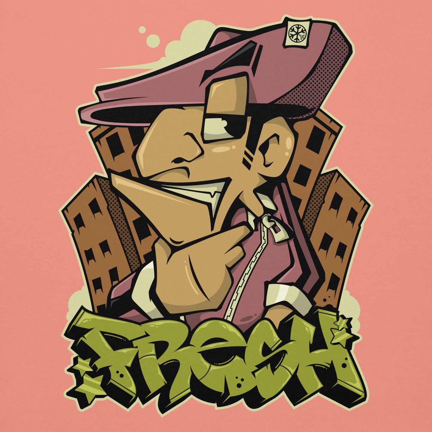 Pink-Fresh Graffiti Character Sweatshirt from B.Different Clothing, graphic, graffiti-inspired streetwear