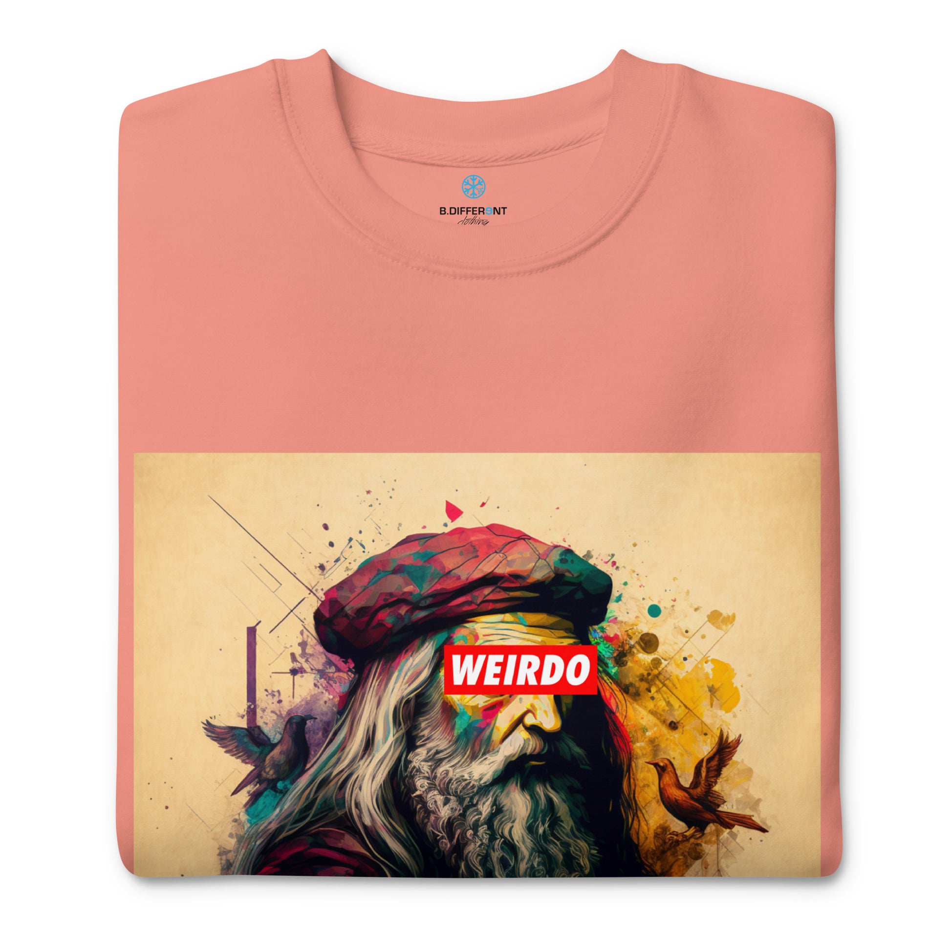folded sweatshirt Leonardo pink by B.Different Clothing independent streetwear brand inspired by street art graffiti