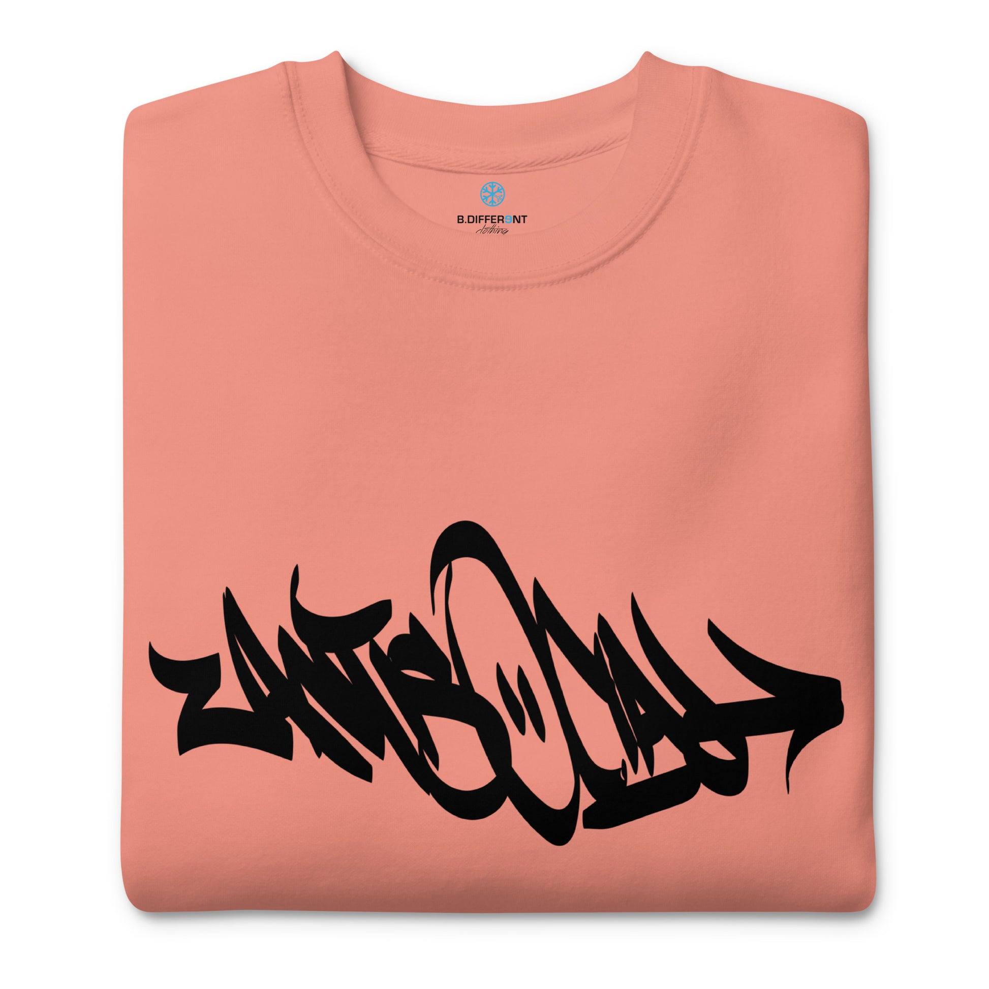 folded Antisocial Tag Sweatshirt pink B.Different Clothing graffiti street art inspired streetwear brand