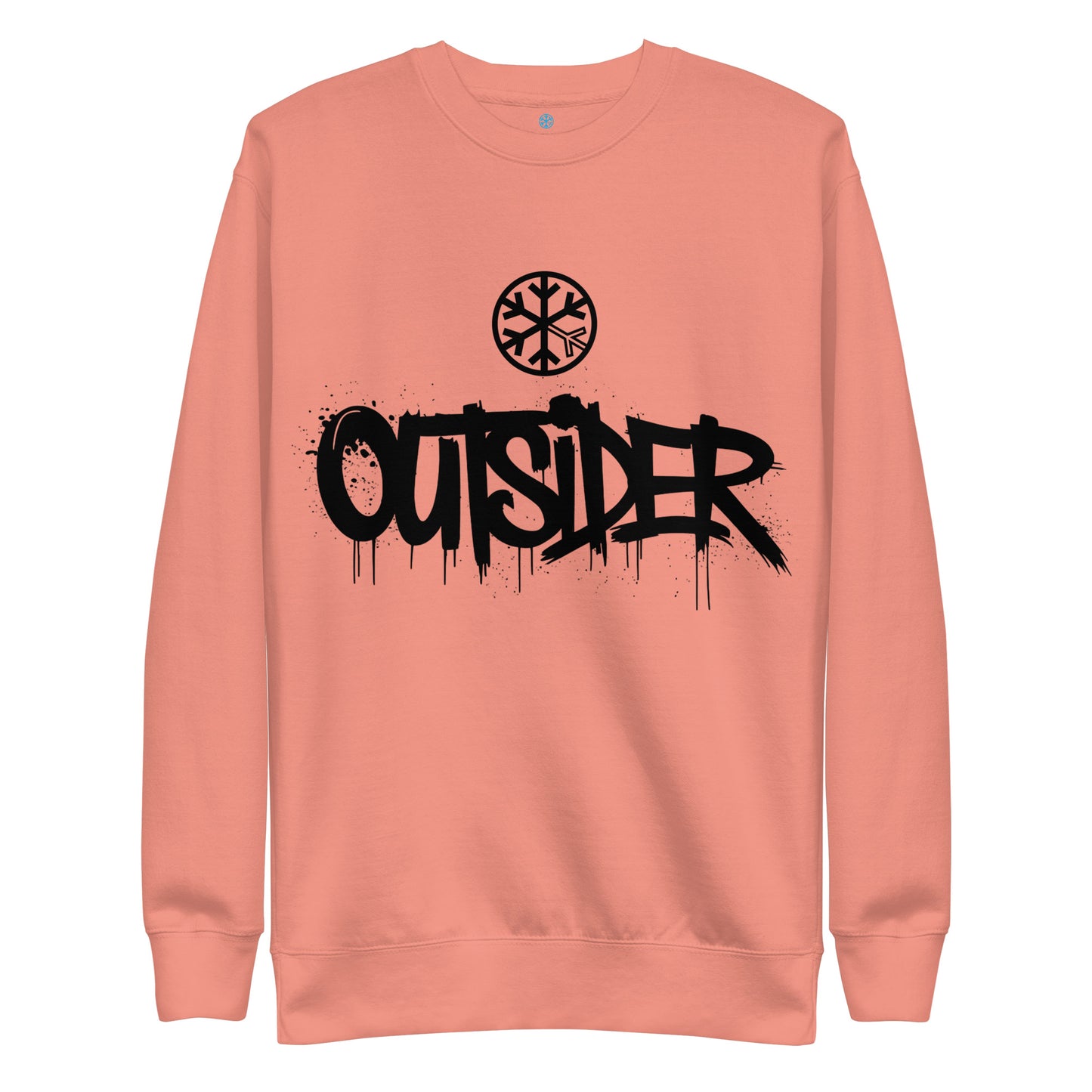 Pink-Outsider Graffiti Tag Sweatshirt from B.Different Clothing, front view, graffiti-inspired streetwear