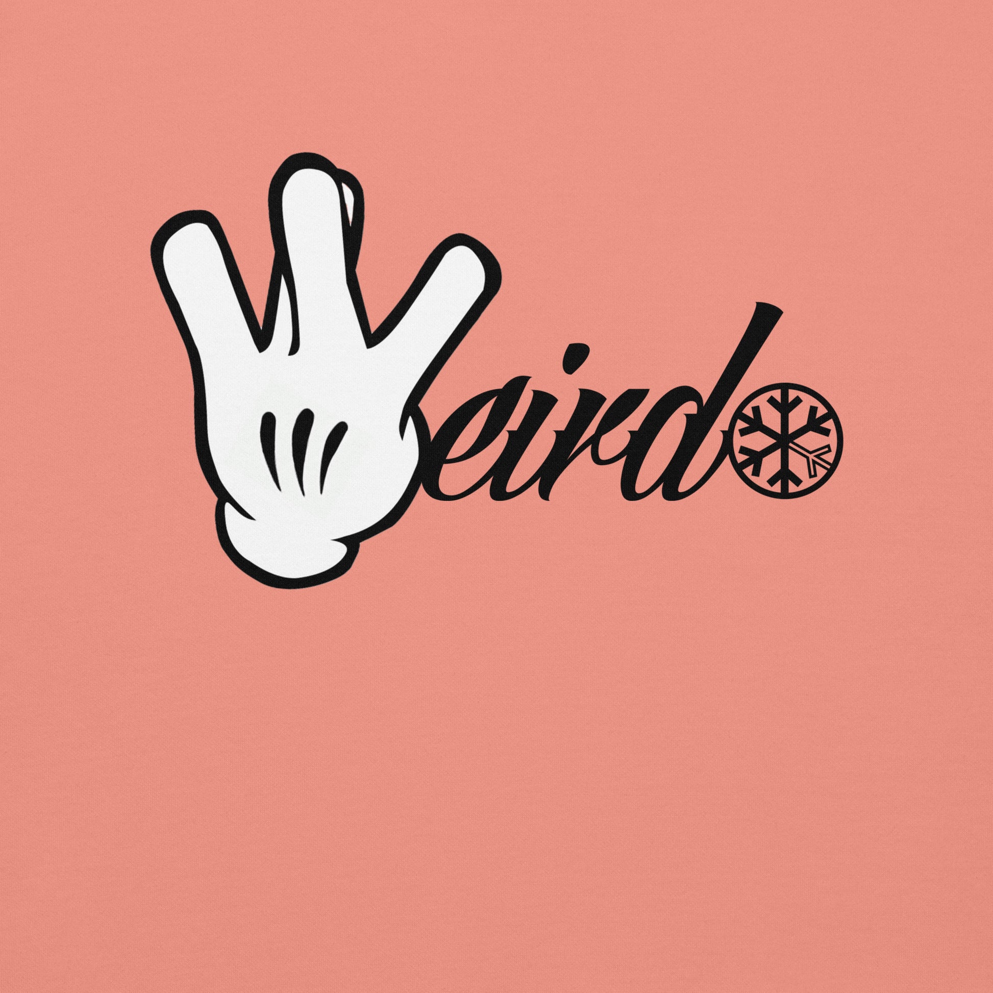 Pink-Weirdo Hand Sign Sweatshirt from B.Different Clothing, graphic, graffiti-inspired streetwear