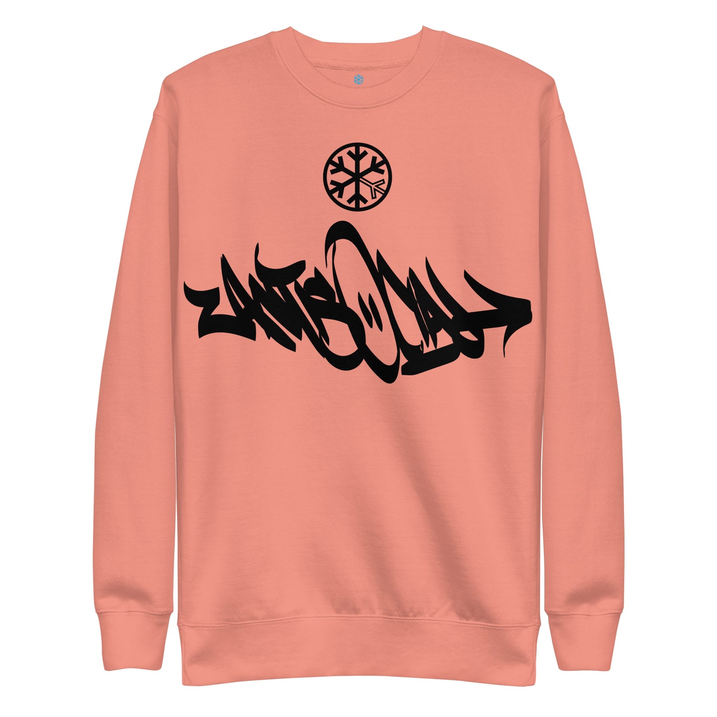 Pink-Antisocial Graffiti Tag Sweatshirt from B.Different Clothing, front view, graffiti-inspired streetwear