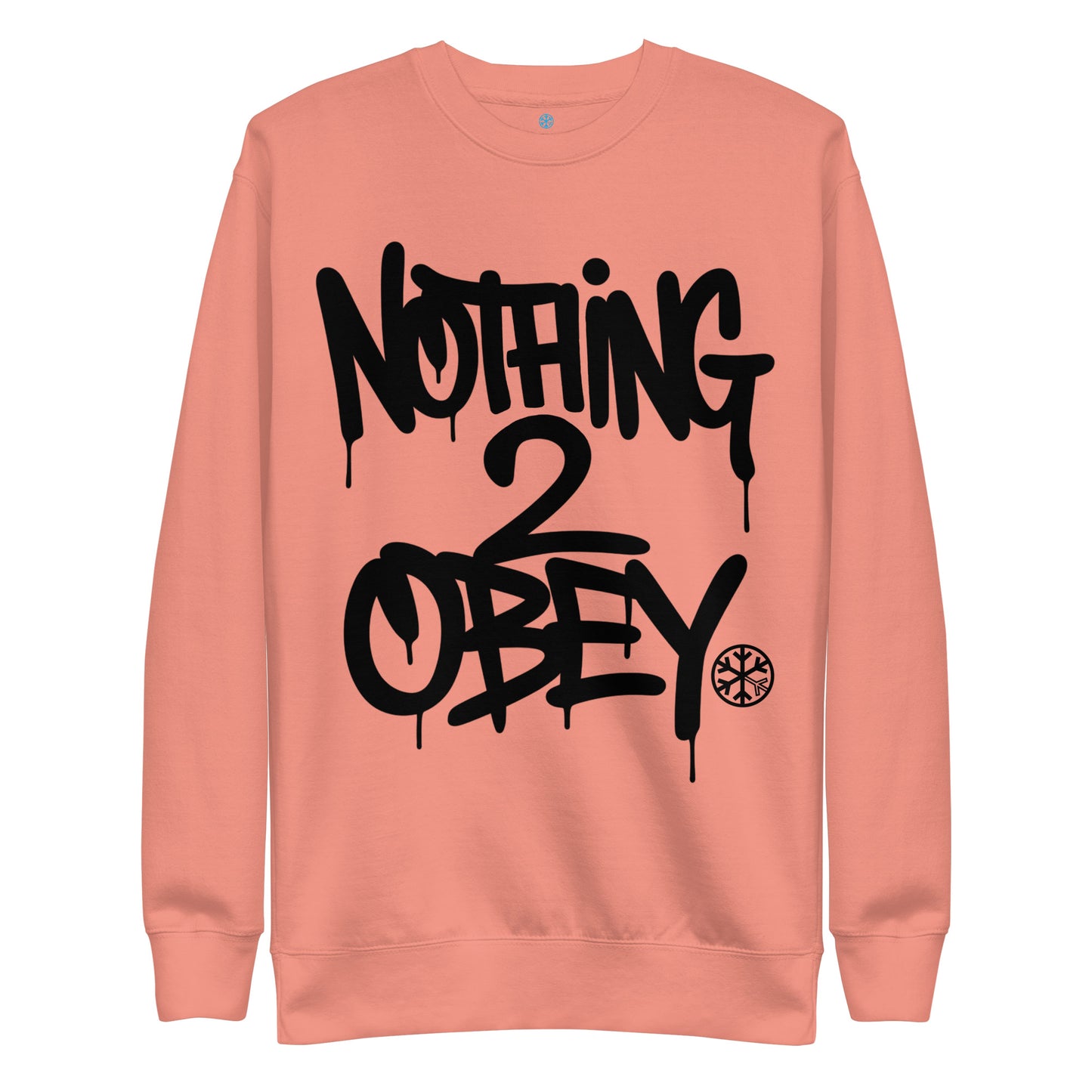 Pink-Nothing 2 Obey Graffiti Sweatshirt from B.Different Clothing, front view, graffiti-inspired streetwear