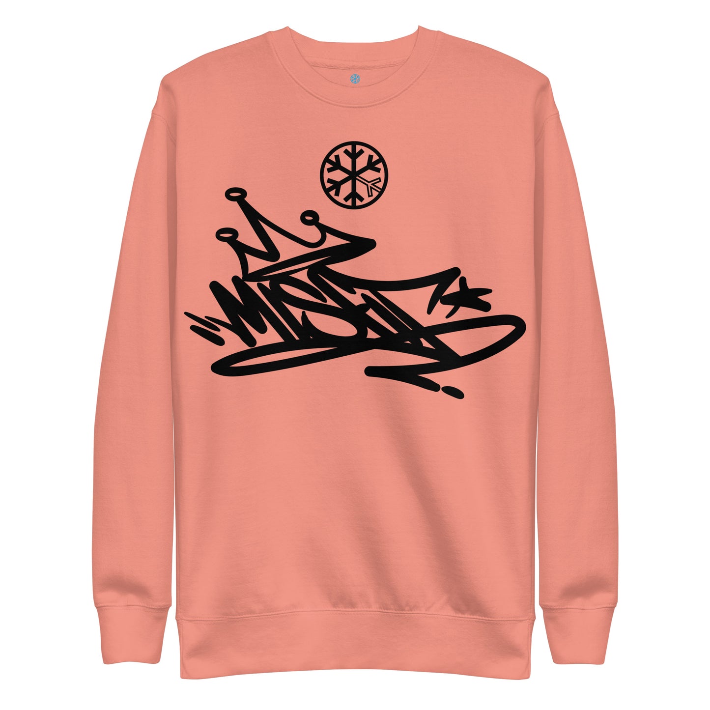 Pink-Misfit Graffiti Tag Sweatshirt from B.Different Clothing, front view, graffiti-inspired streetwear