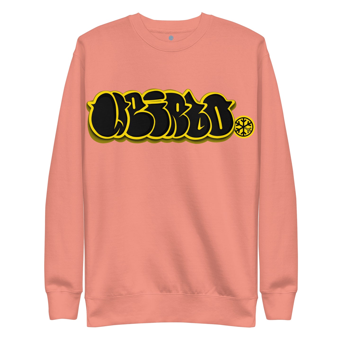 Pink-Weirdo Graffiti Throwie Sweatshirt from B.Different Clothing, front view, graffiti-inspired streetwear