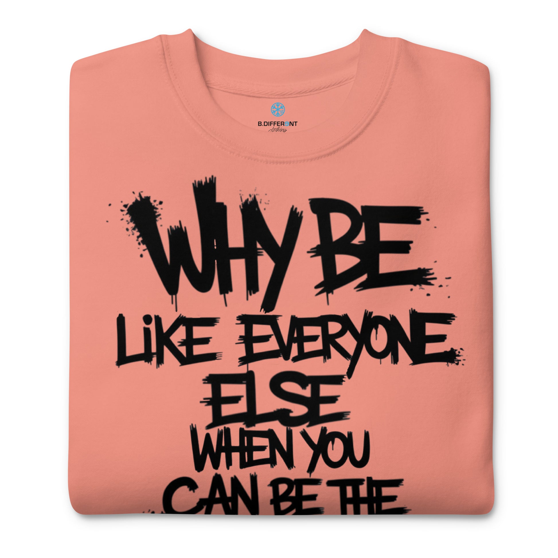 Pink-Chaos They Fear Graffiti Tag Sweatshirt from B.Different Clothing, folded, graffiti-inspired streetwear