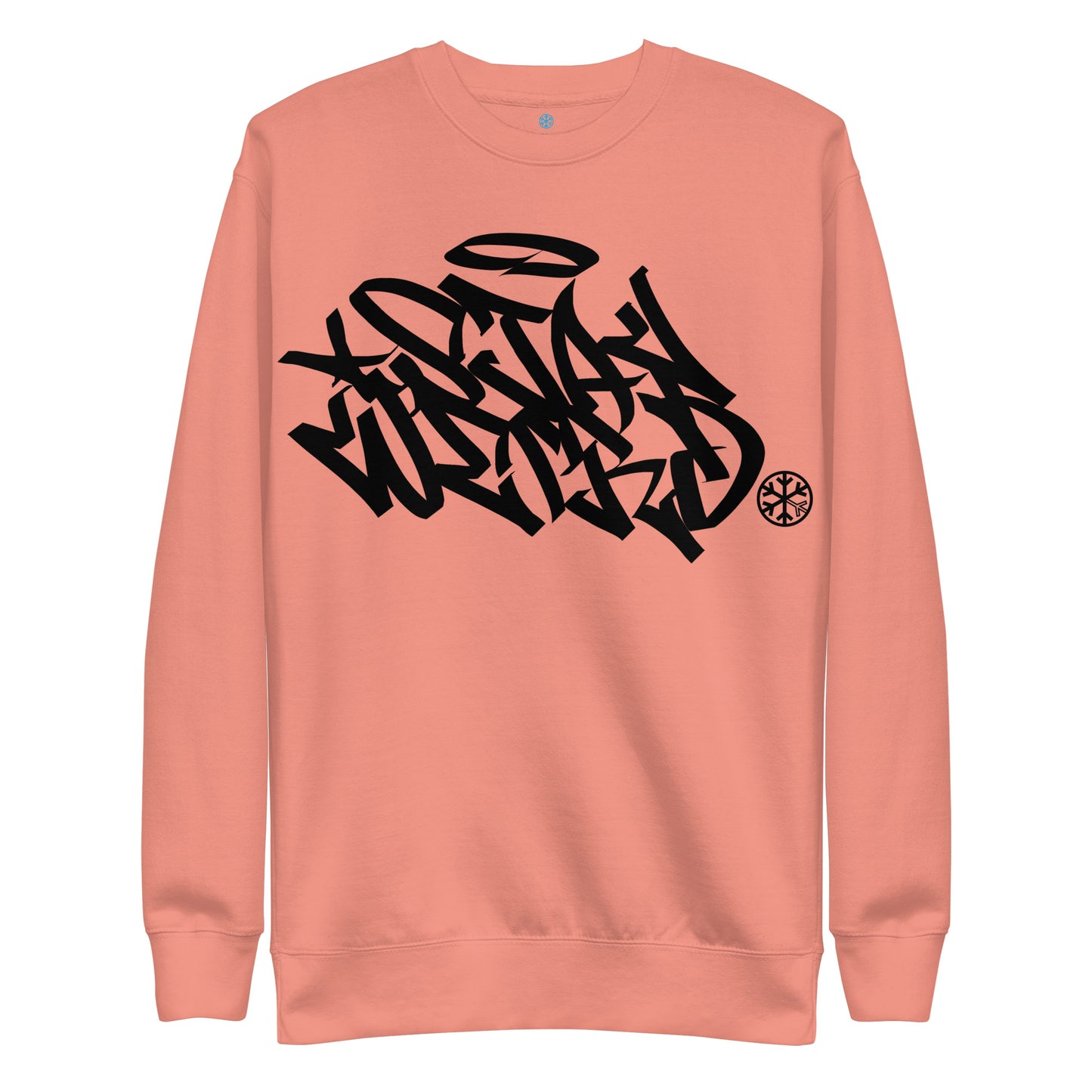 Pink-Stay Weird Graffiti Tag Sweatshirt from B.Different Clothing, front view, graffiti-inspired streetwear