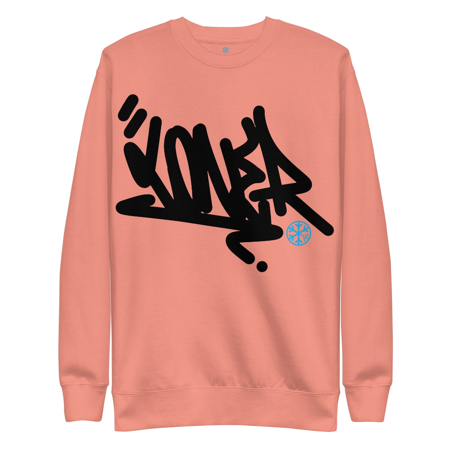 Pink-Loner Graffiti Tag Sweatshirt from B.Different Clothing, front view, graffiti-inspired streetwear