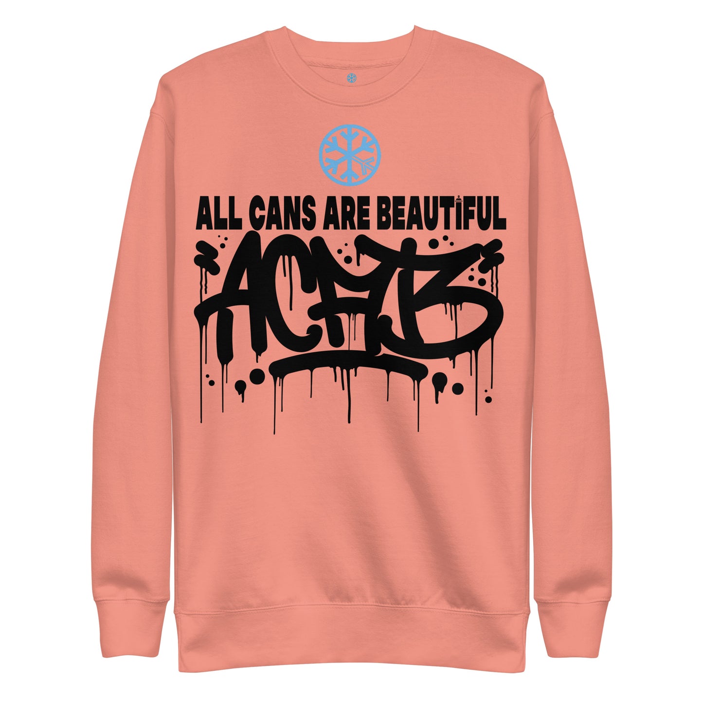 Pink-Acab Graffiti Tag Sweatshirt from B.Different Clothing, front view, graffiti-inspired streetwear