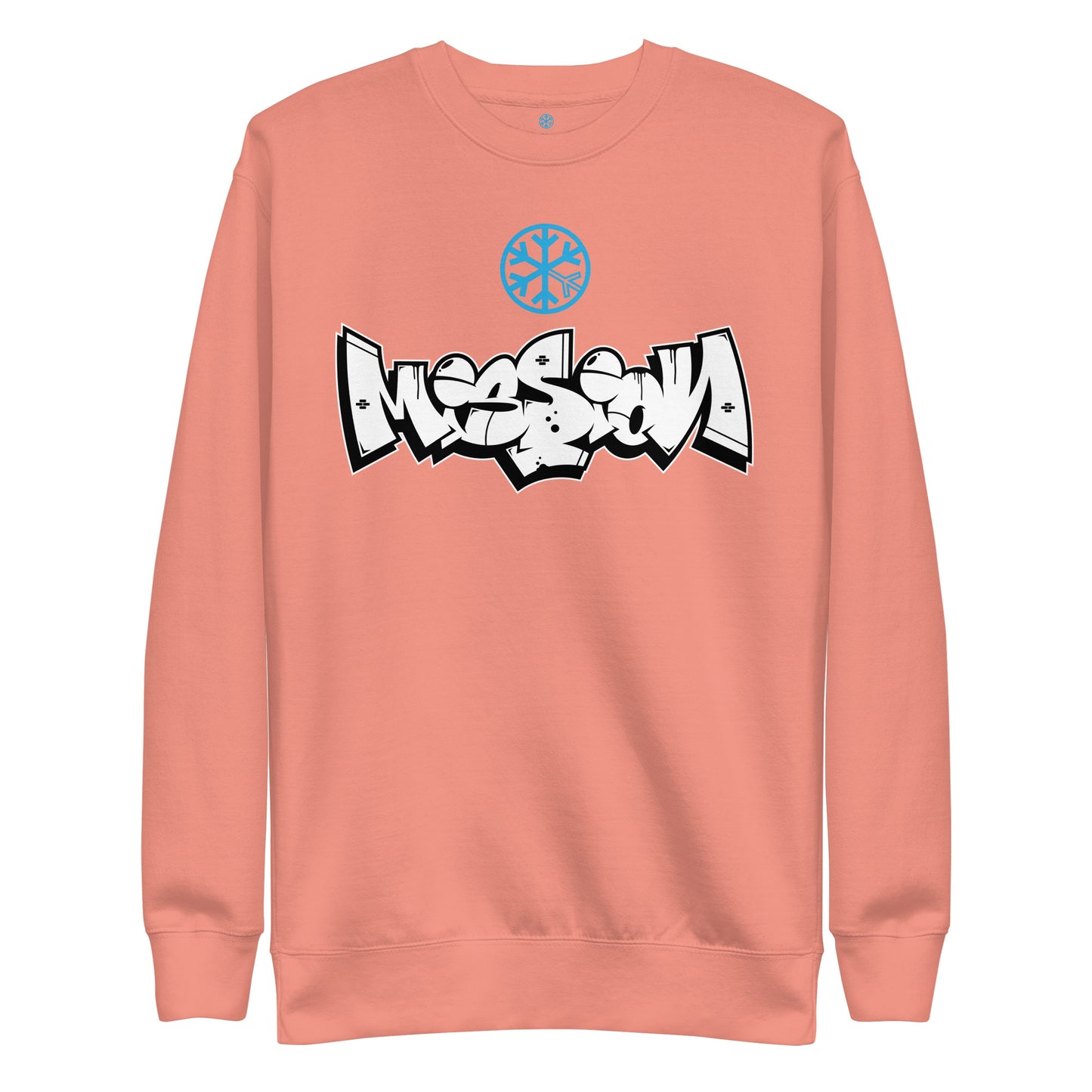 Pink-Mission Graffiti Piece Sweatshirt from B.Different Clothing, front view, graffiti-inspired streetwear