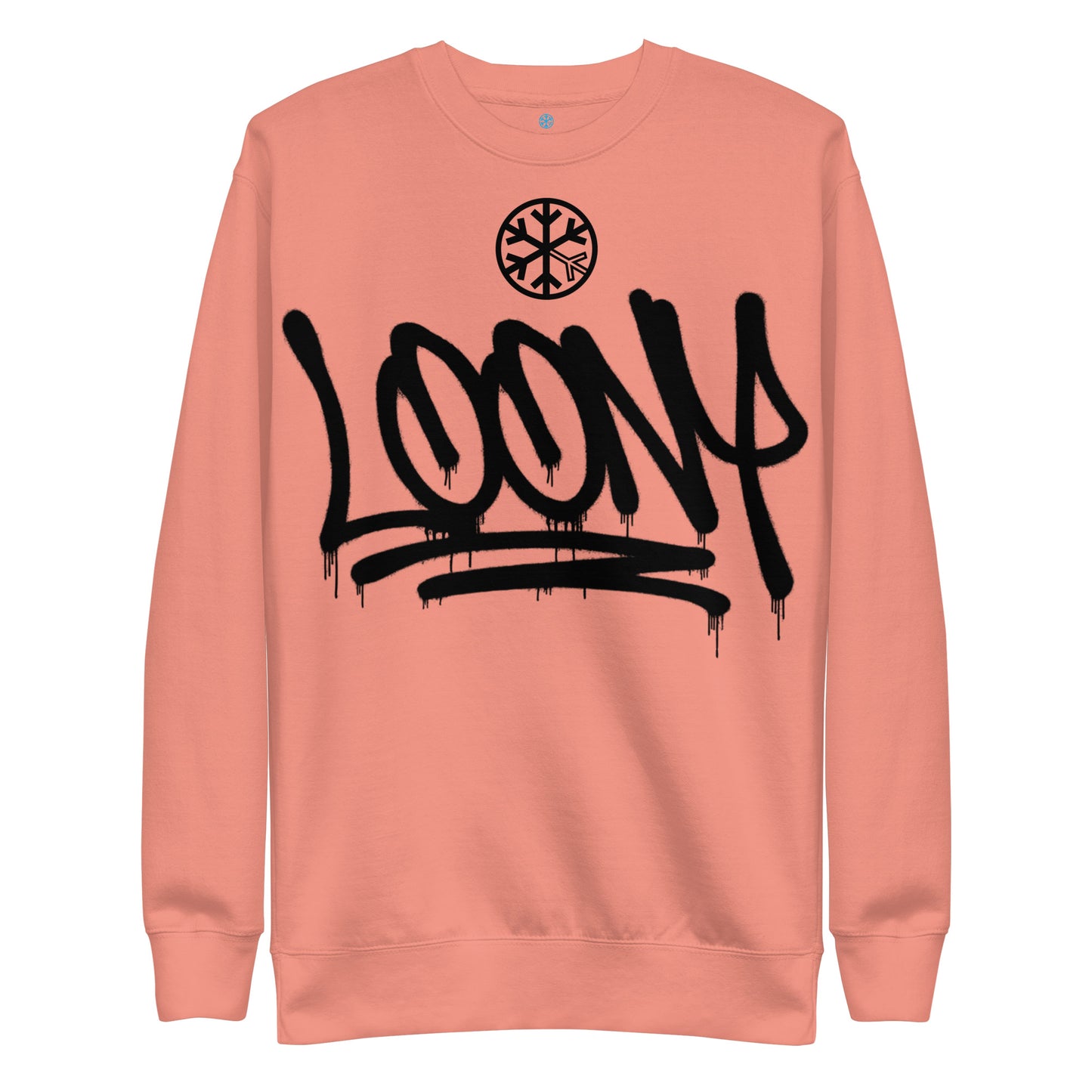 Pink-Loony Graffiti Tag Sweatshirt from B.Different Clothing, front view, graffiti-inspired streetwear