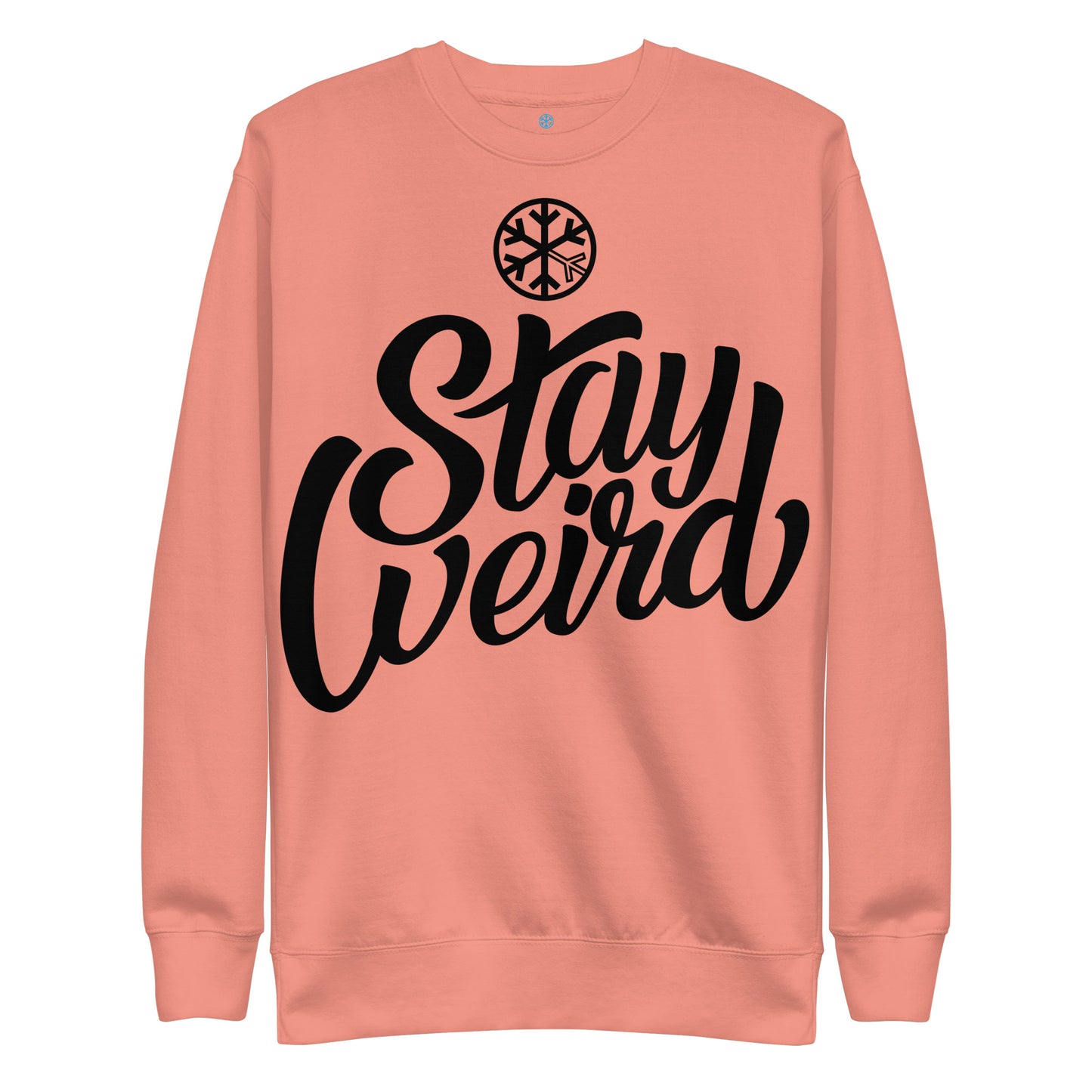 Pink-Stay Weird Sweatshirt from B.Different Clothing, front view, graffiti-inspired streetwear