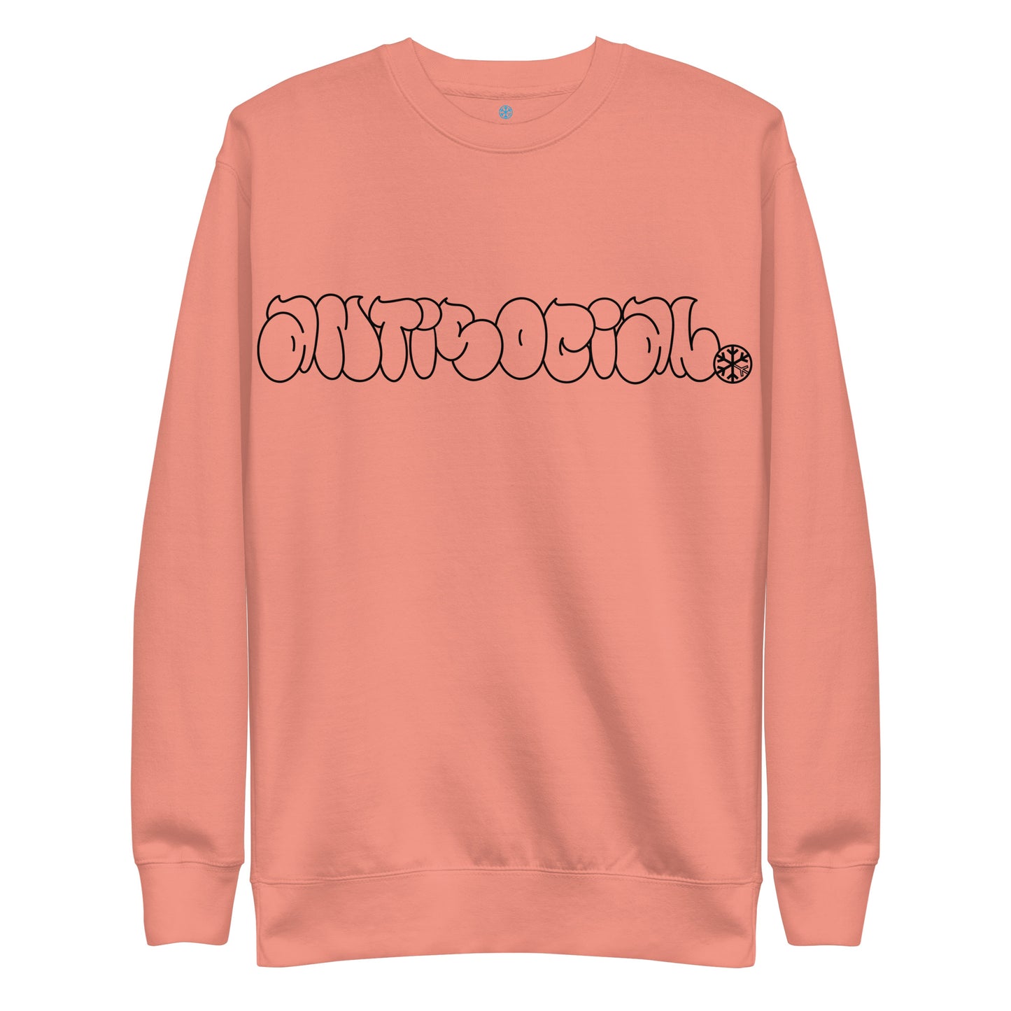 Pink-Antisocial Graffiti Hollow Sweatshirt from B.Different Clothing, front view, graffiti-inspired streetwear