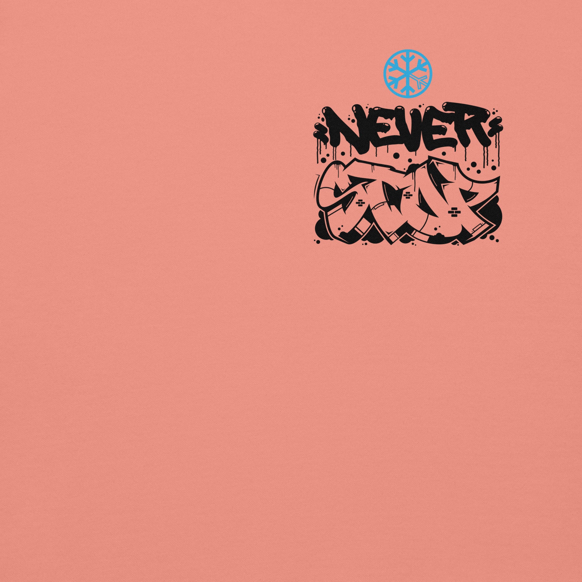 Pink-Never Stop Graffiti Character Sweatshirt from B.Different Clothing, front graphic, graffiti-inspired streetwear