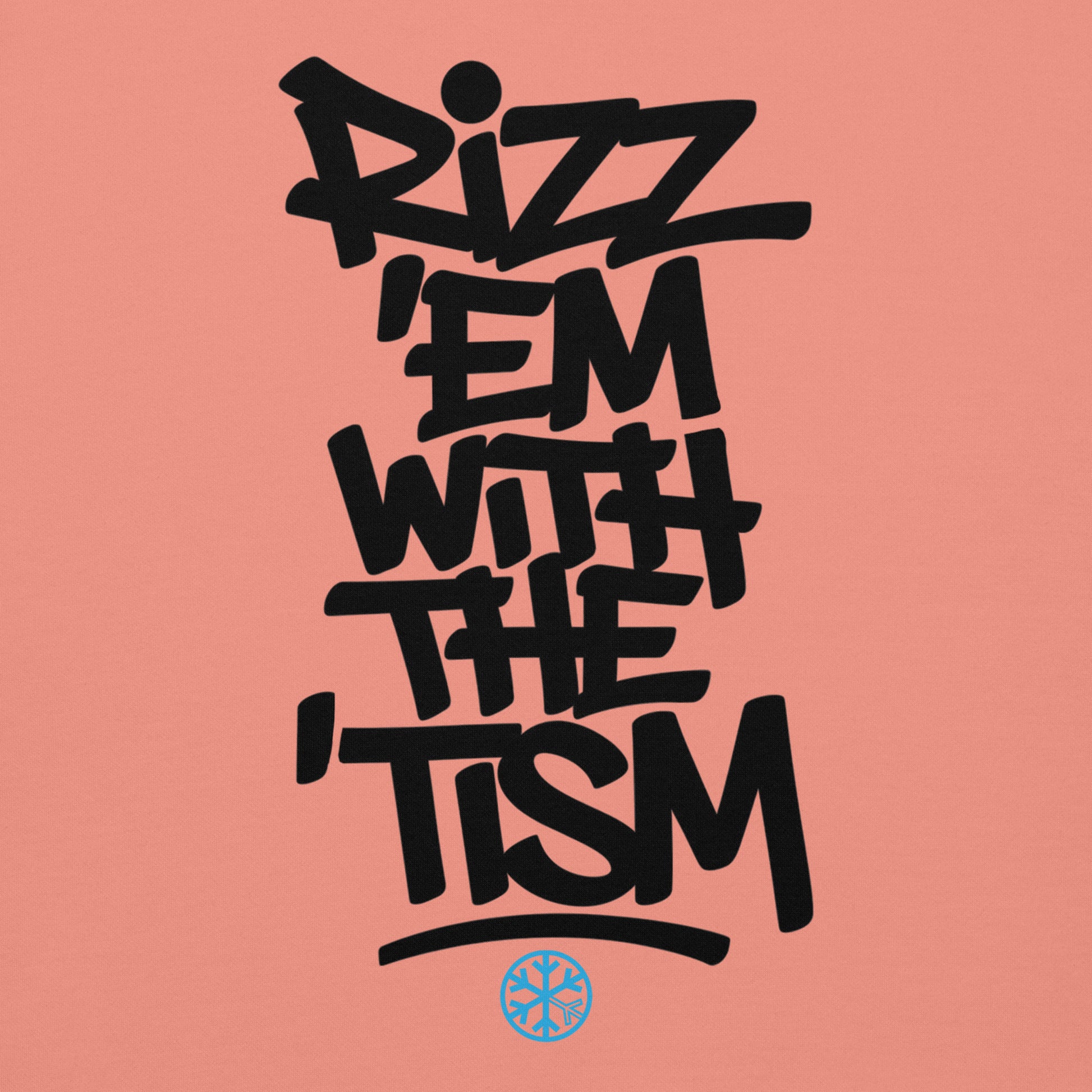 Pink-Rizz 'Em With The 'Tism Graffiti Sweatshirt from B.Different Clothing, graphic, graffiti-inspired streetwear