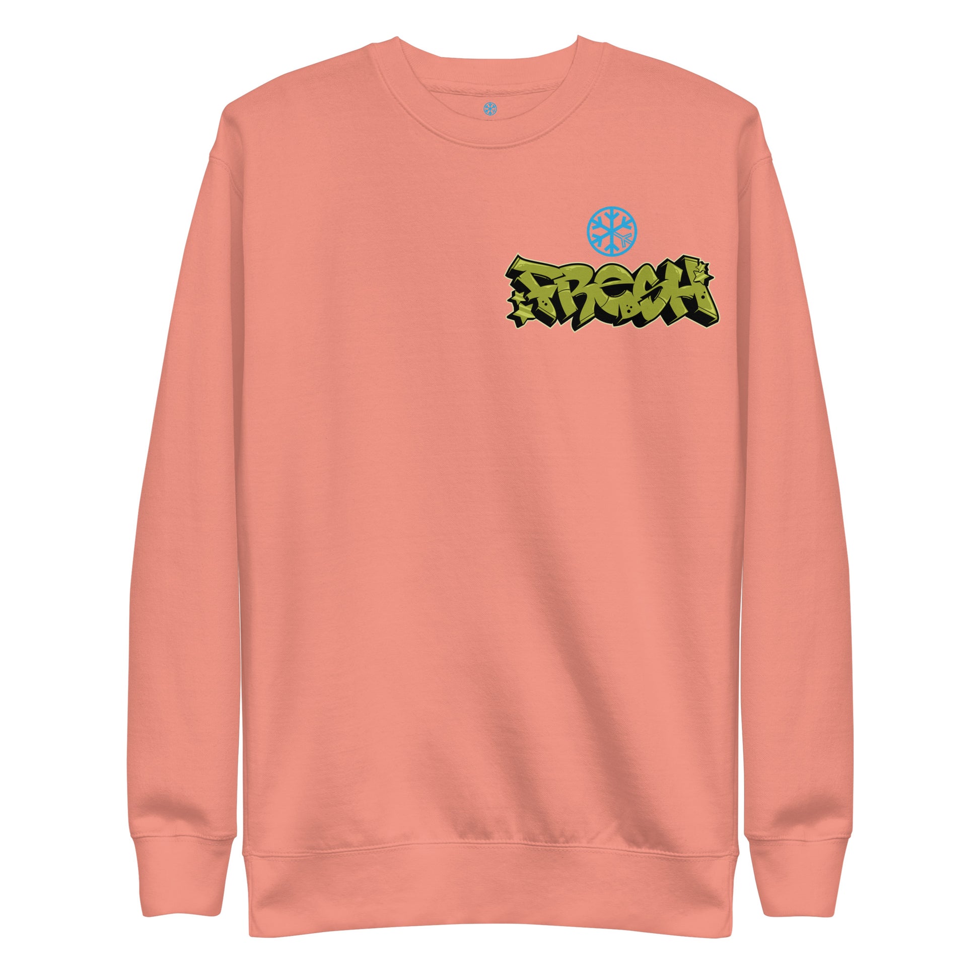 Pink-Fresh Graffiti Character Sweatshirt from B.Different Clothing, front view, graffiti-inspired streetwear