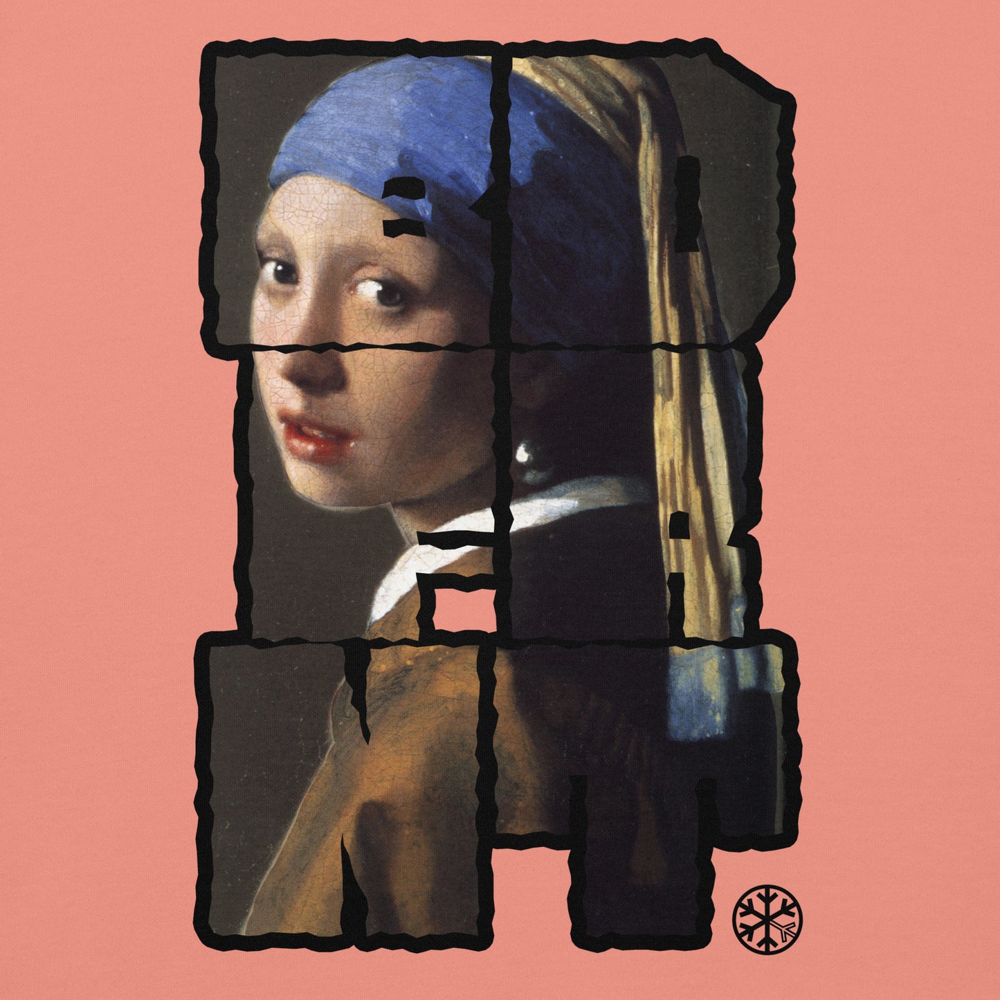 Pink-BDFRNT Throwie x Girl With Pearl Earring Graffiti Sweatshirt from B.Different Clothing, graphic, graffiti-inspired streetwear