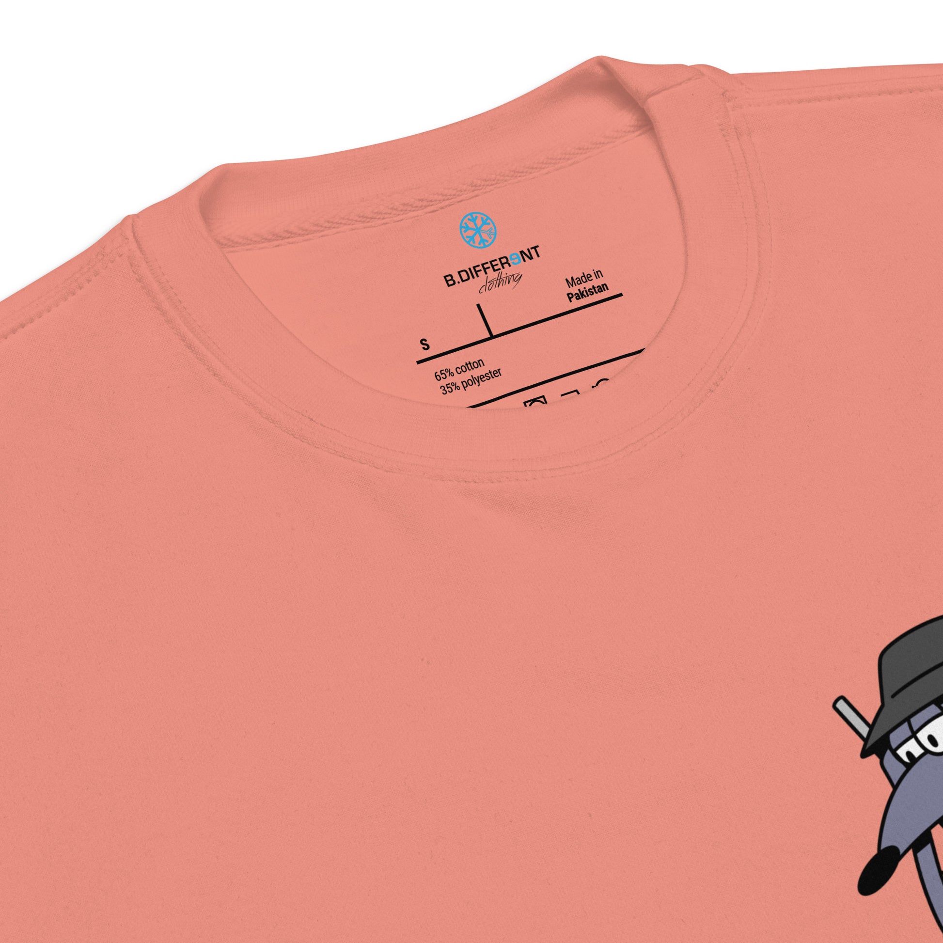 Pink-Bad Boy Graffiti Sweatshirt from B.Different Clothing, collar, graffiti-inspired streetwear