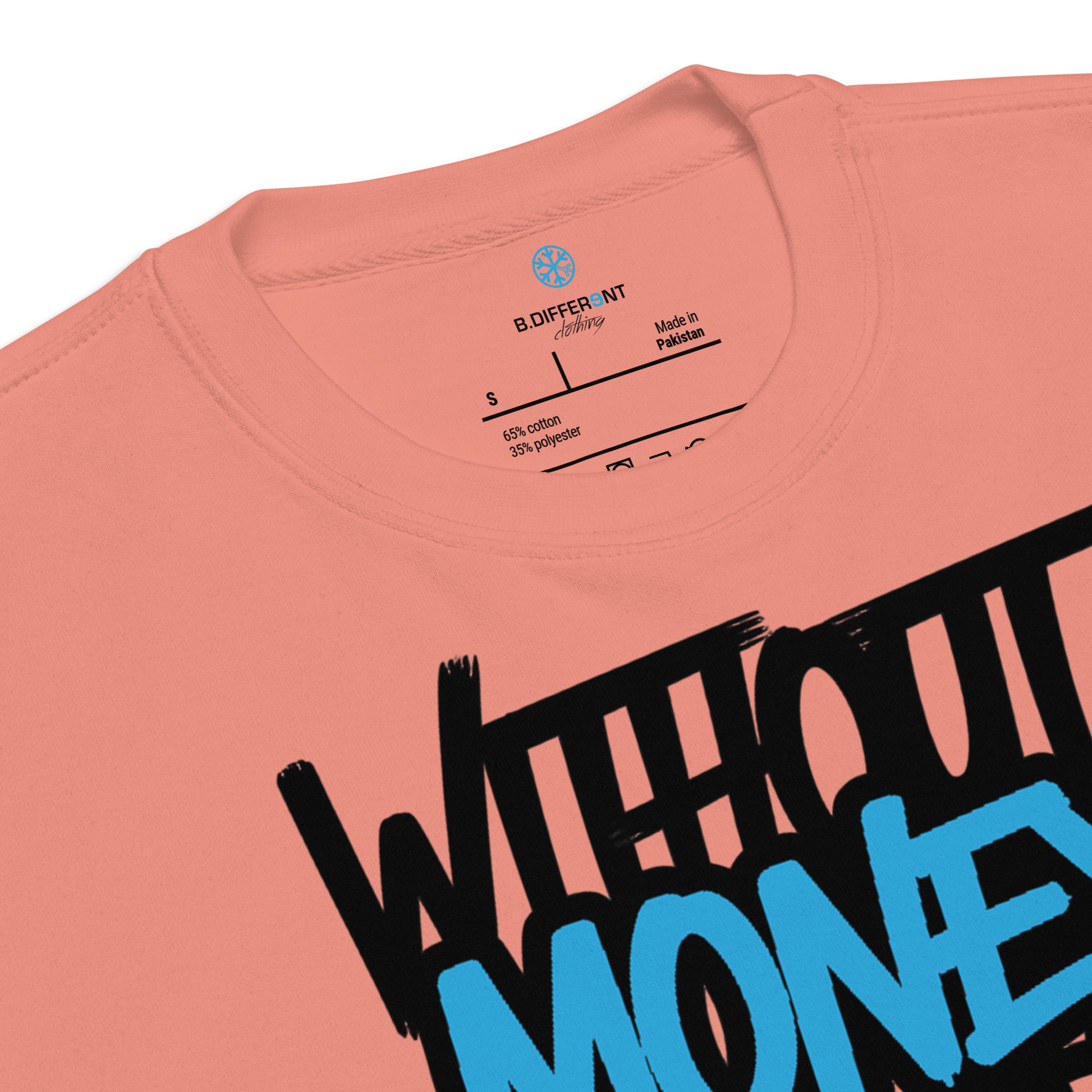 Pink-Without Dreams You Are Nothing Graffiti Sweatshirt from B.Different Clothing, collar, graffiti-inspired streetwear